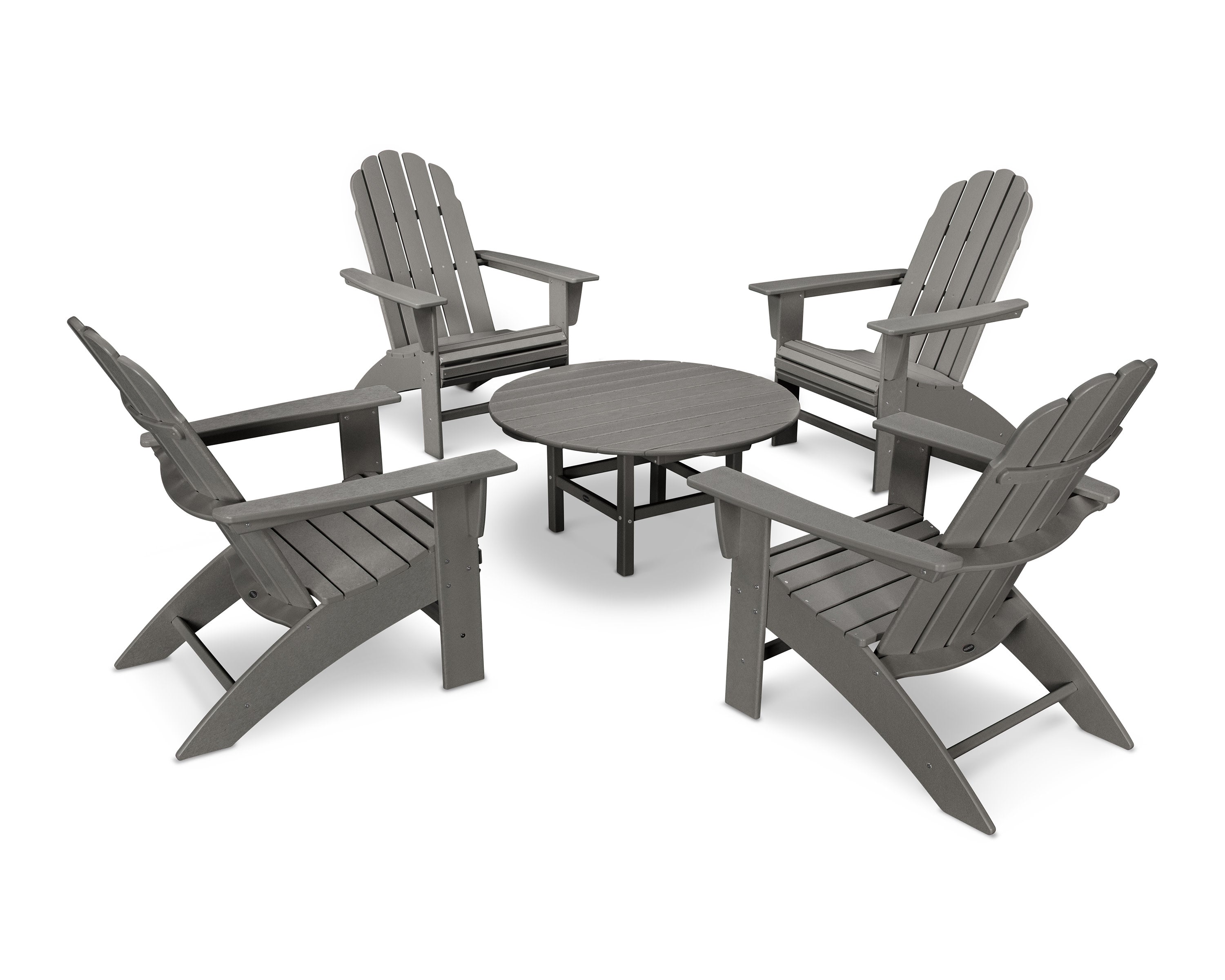 Vineyard 5-Piece Oversized Adirondack Set in Slate Grey