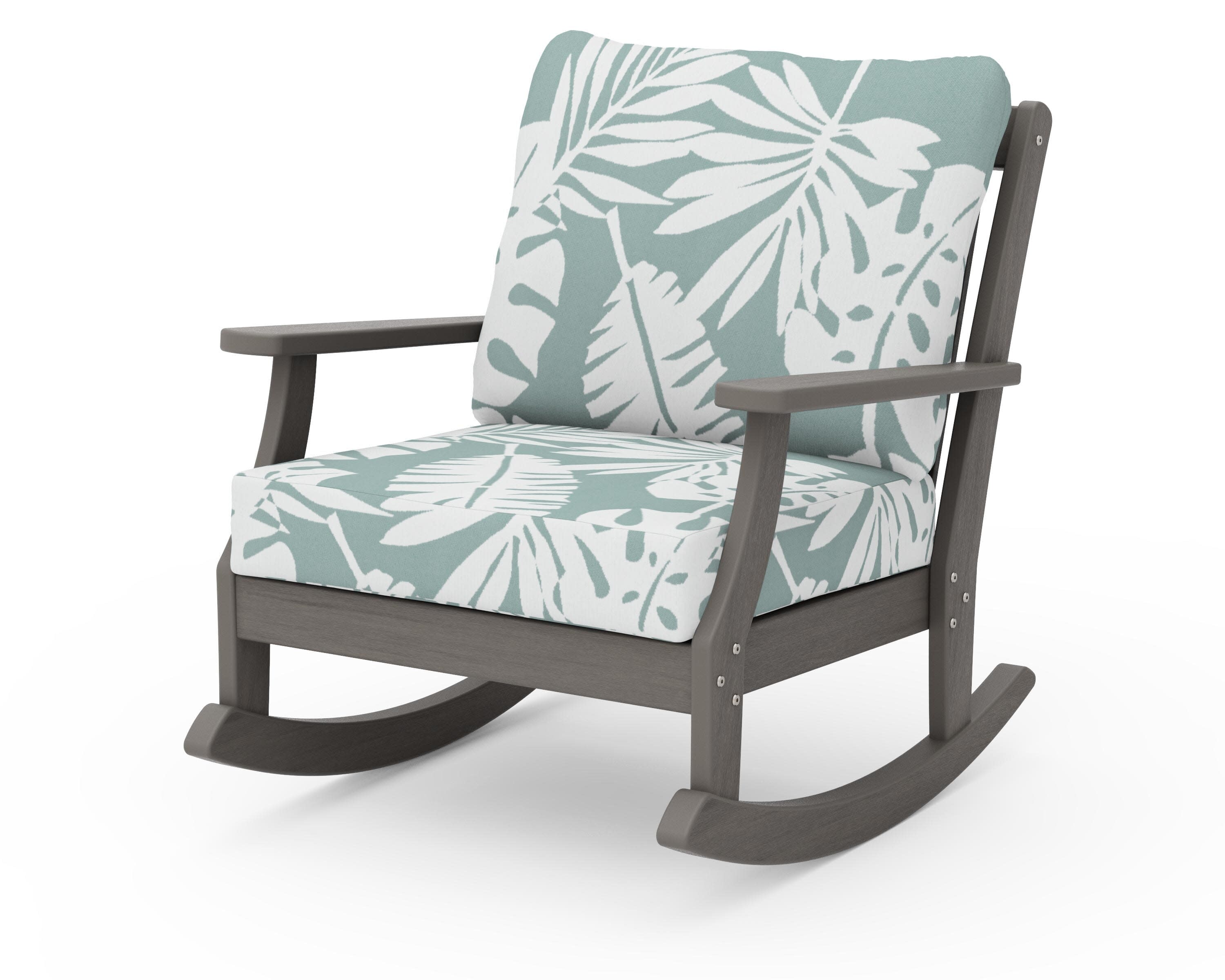 Braxton Deep Seating Rocking Chair in Driftwood / Leaf Glacier Spa