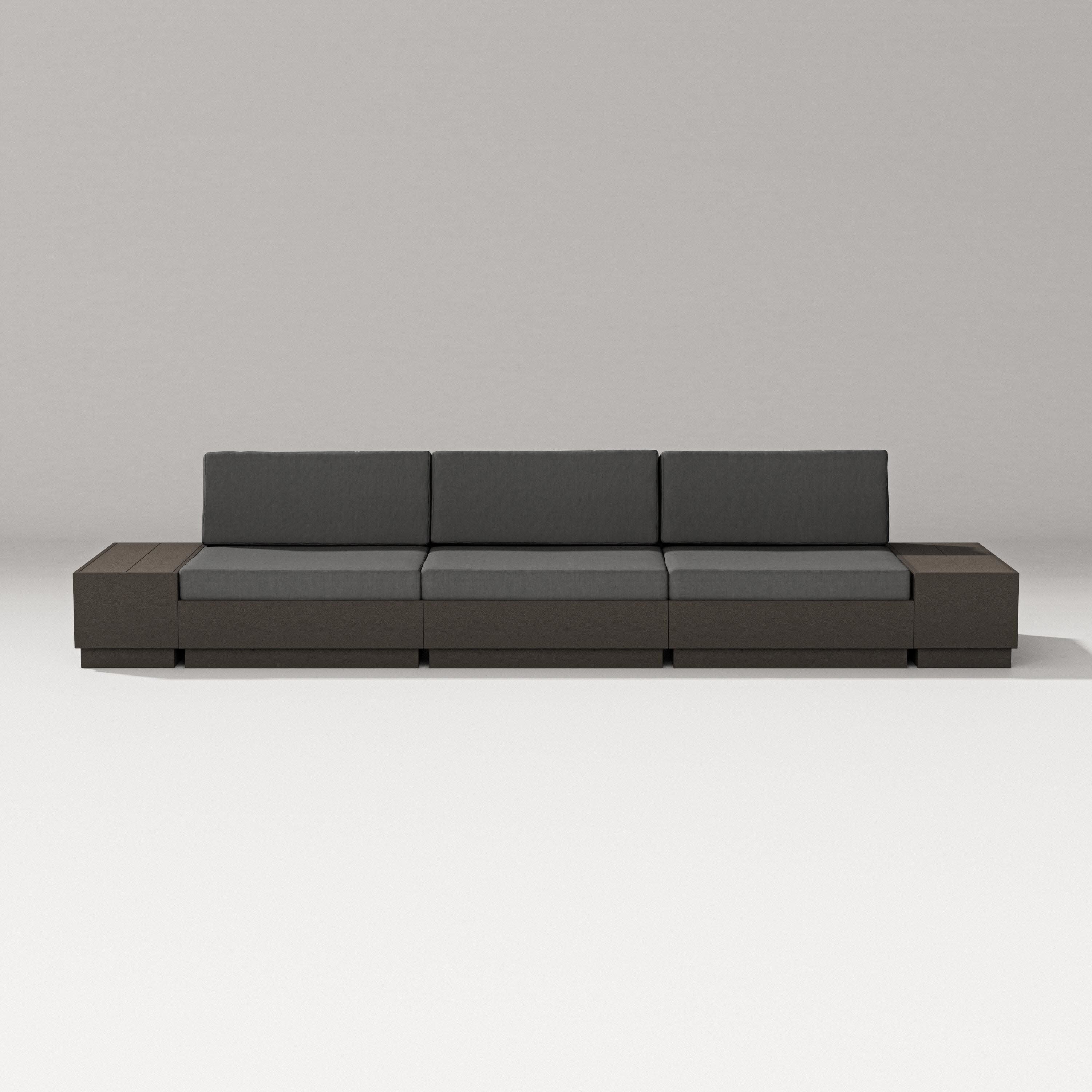 Elevate Straight Sectional in Vintage Coffee / Spectrum Carbon