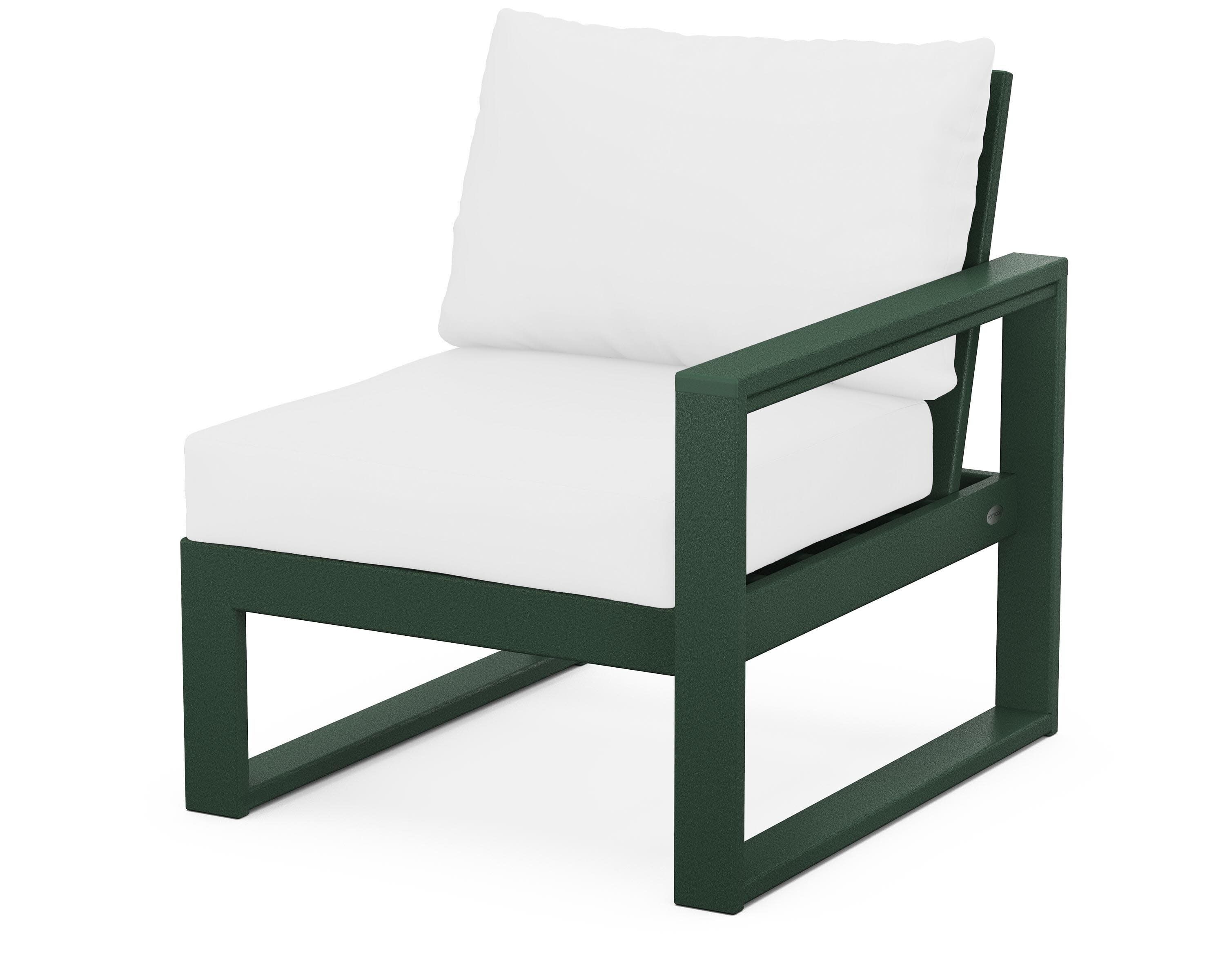 EDGE Modular Right Arm Chair in Green / Natural