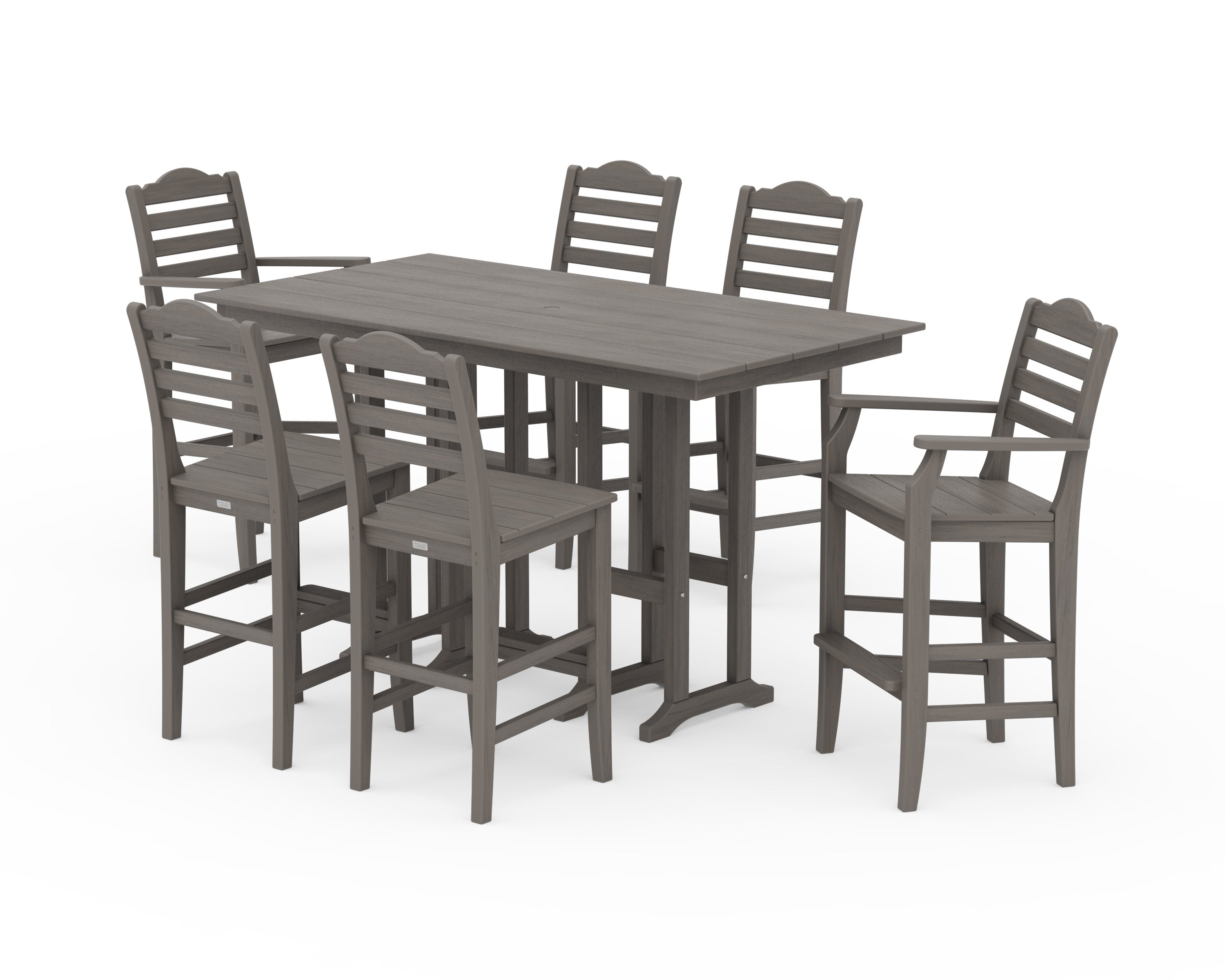 Savannah 7-Piece Farmhouse Bar Set in Driftwood