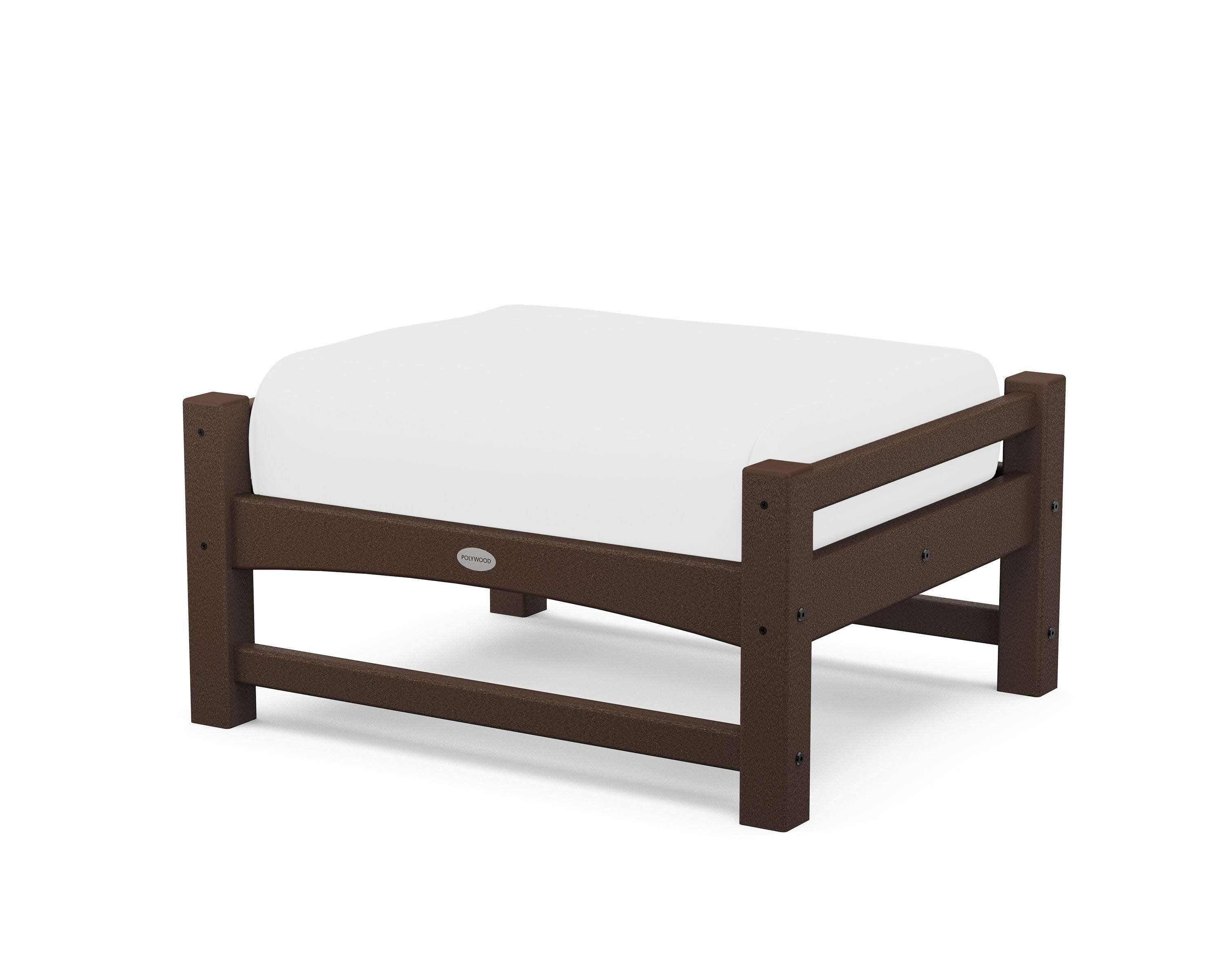 Club Ottoman in Mahogany / Natural