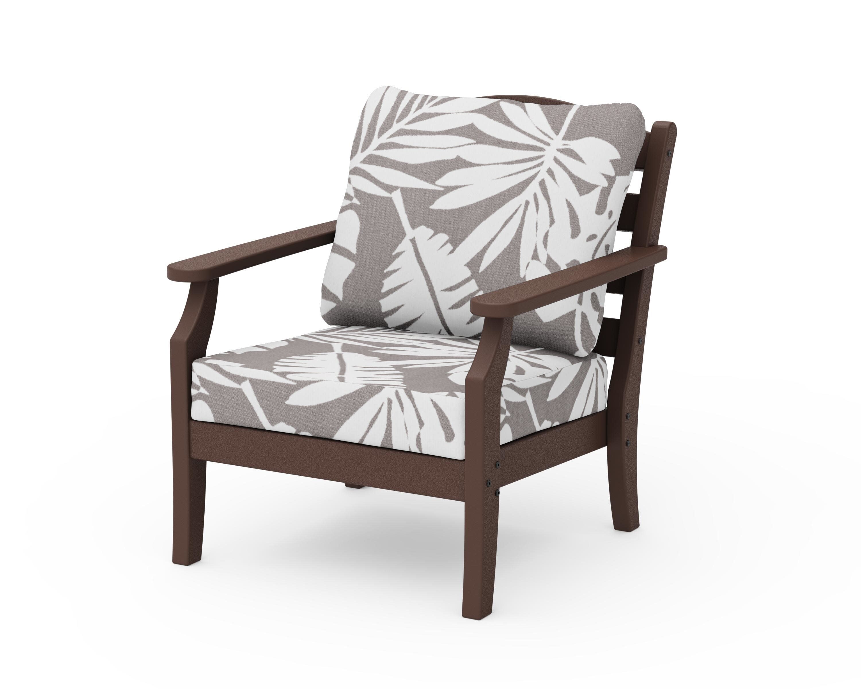 Savannah Deep Seating Chair in Mahogany / Leaf Grey Mist