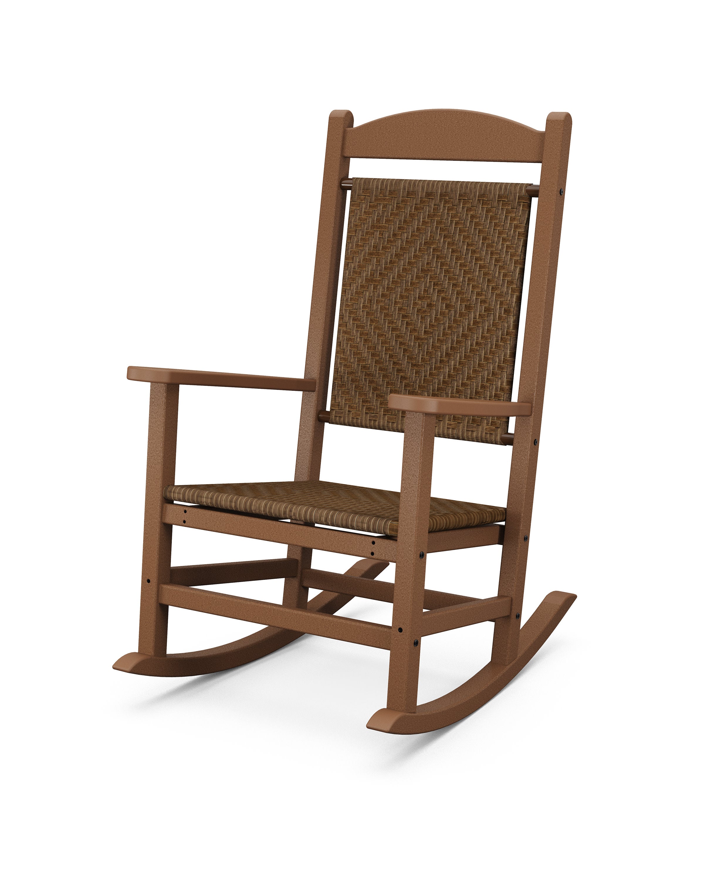 Presidential Woven Rocking Chair in Teak / Tigerwood