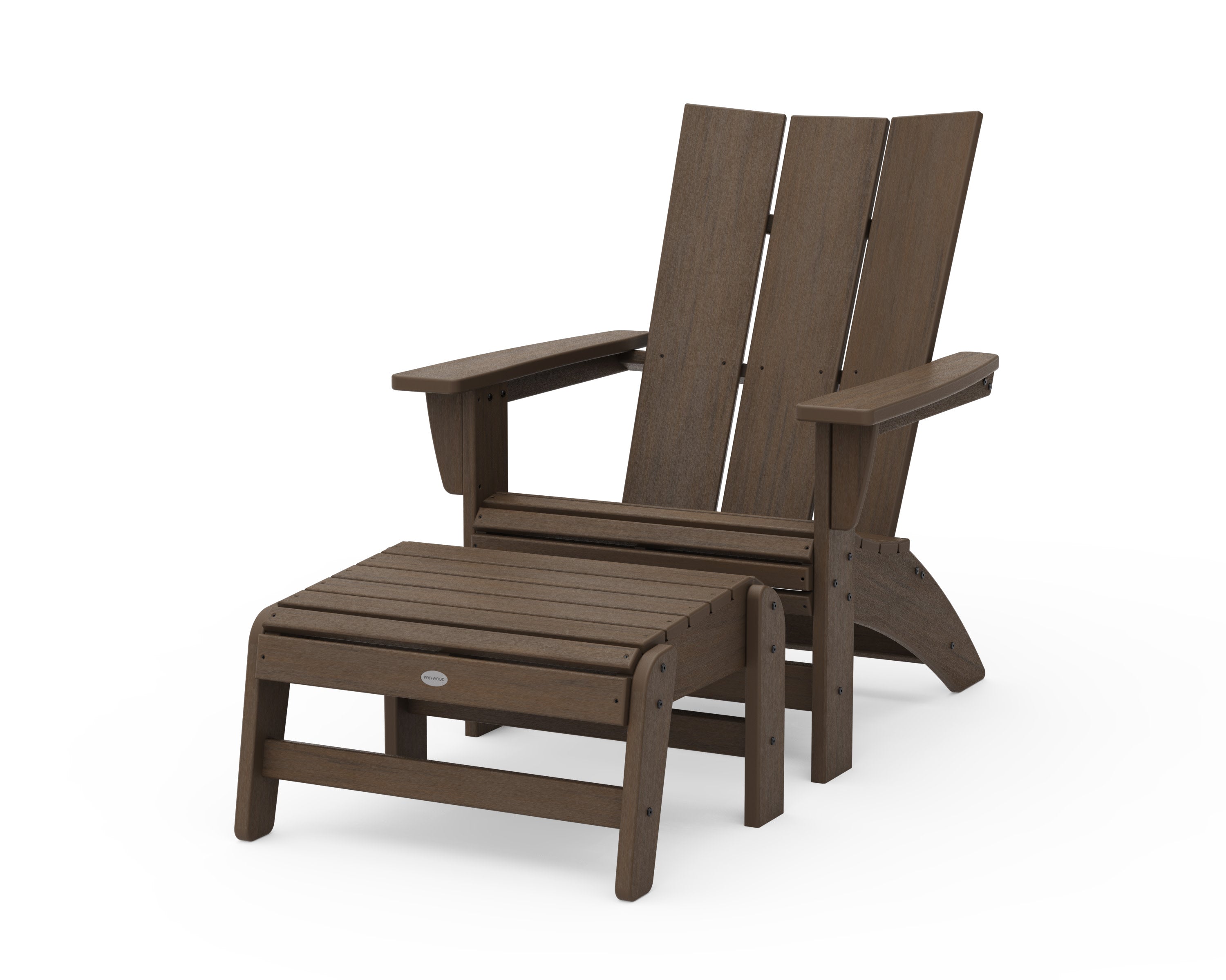 Modern Grand Adirondack Chair with Ottoman in Kona