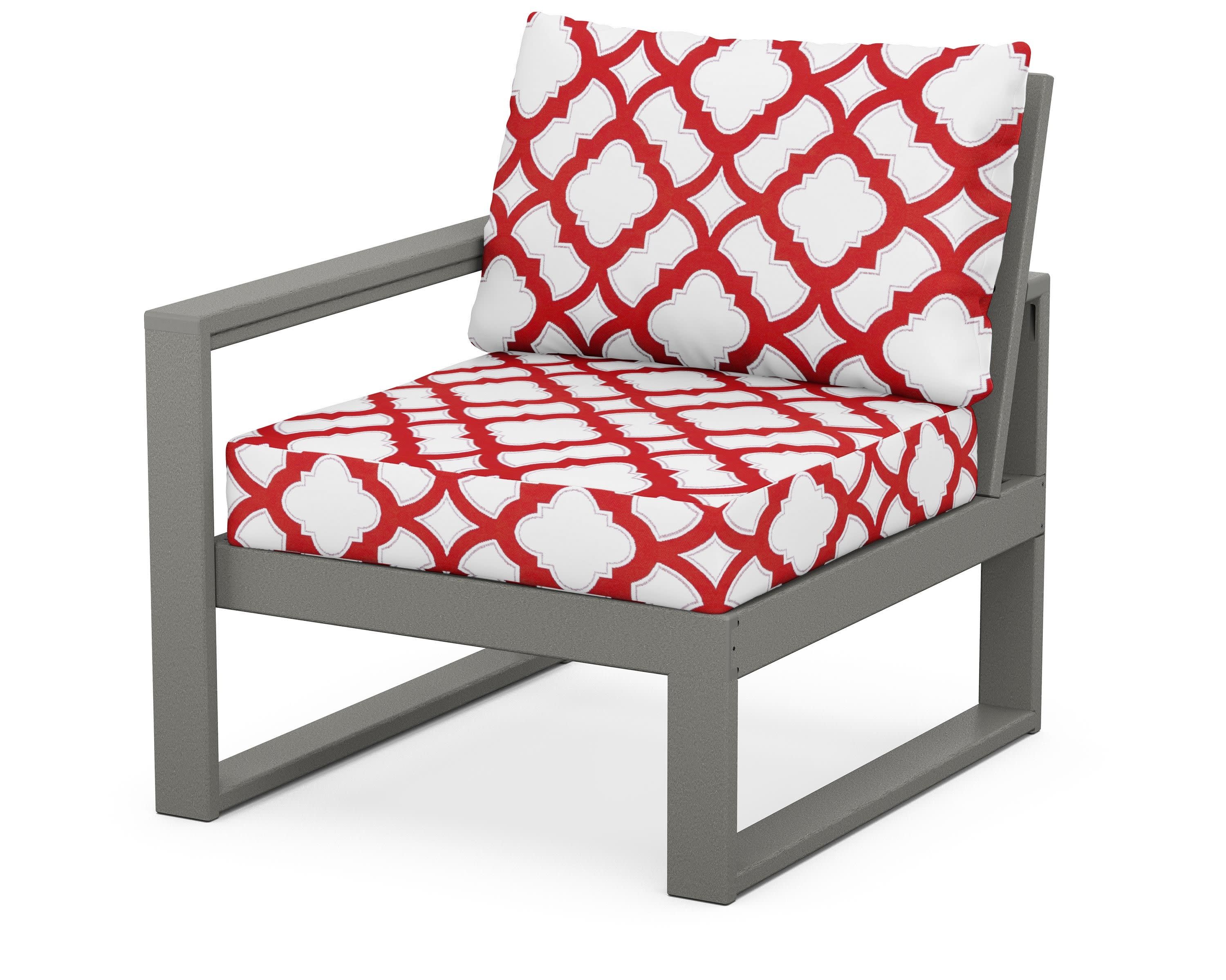 EDGE Modular Left Arm Chair in Slate Grey / Trellis Crimson