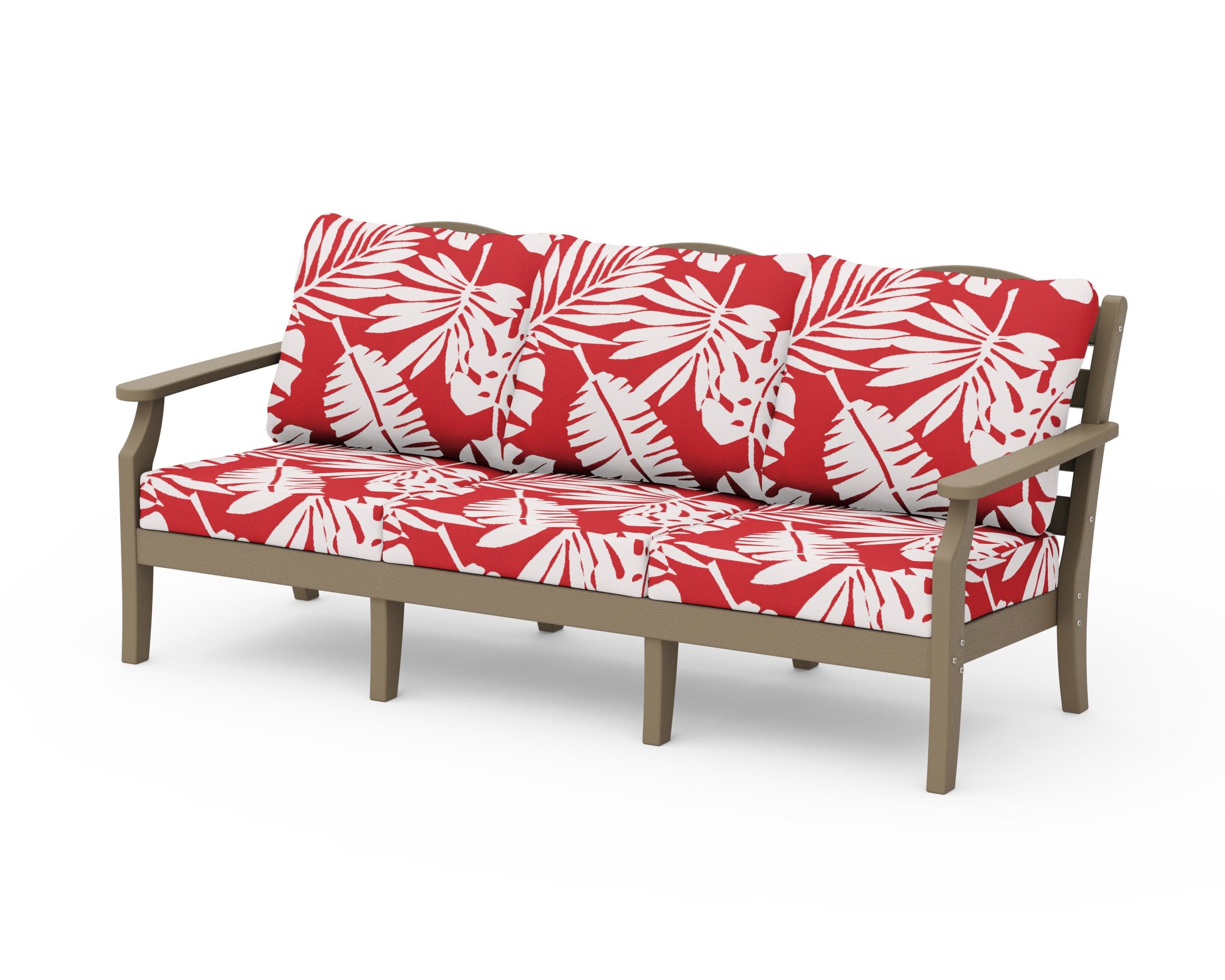 Savannah Deep Seating Sofa in Vintage Sahara / Leaf Crimson