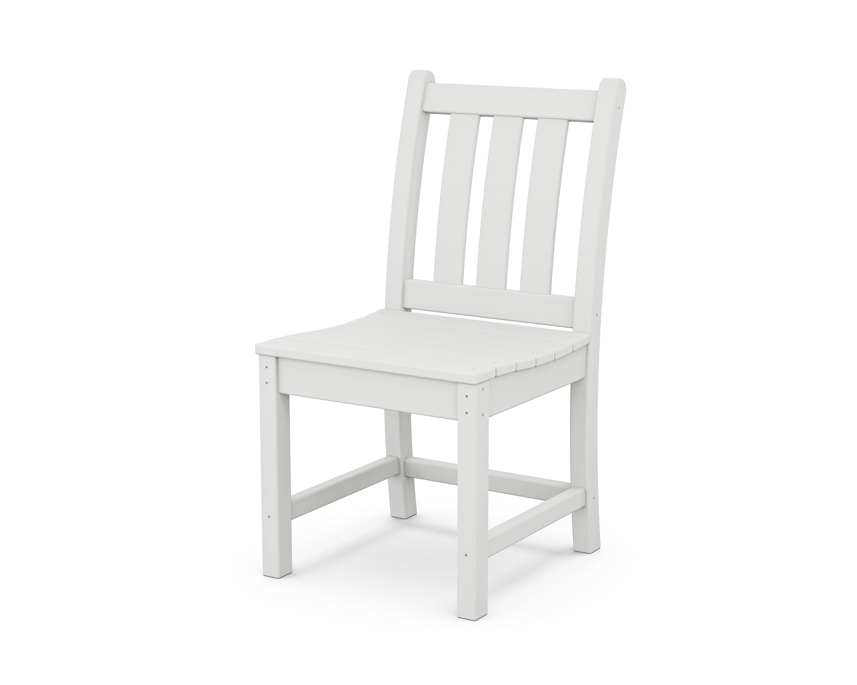 Traditional Garden Dining Side Chair in White