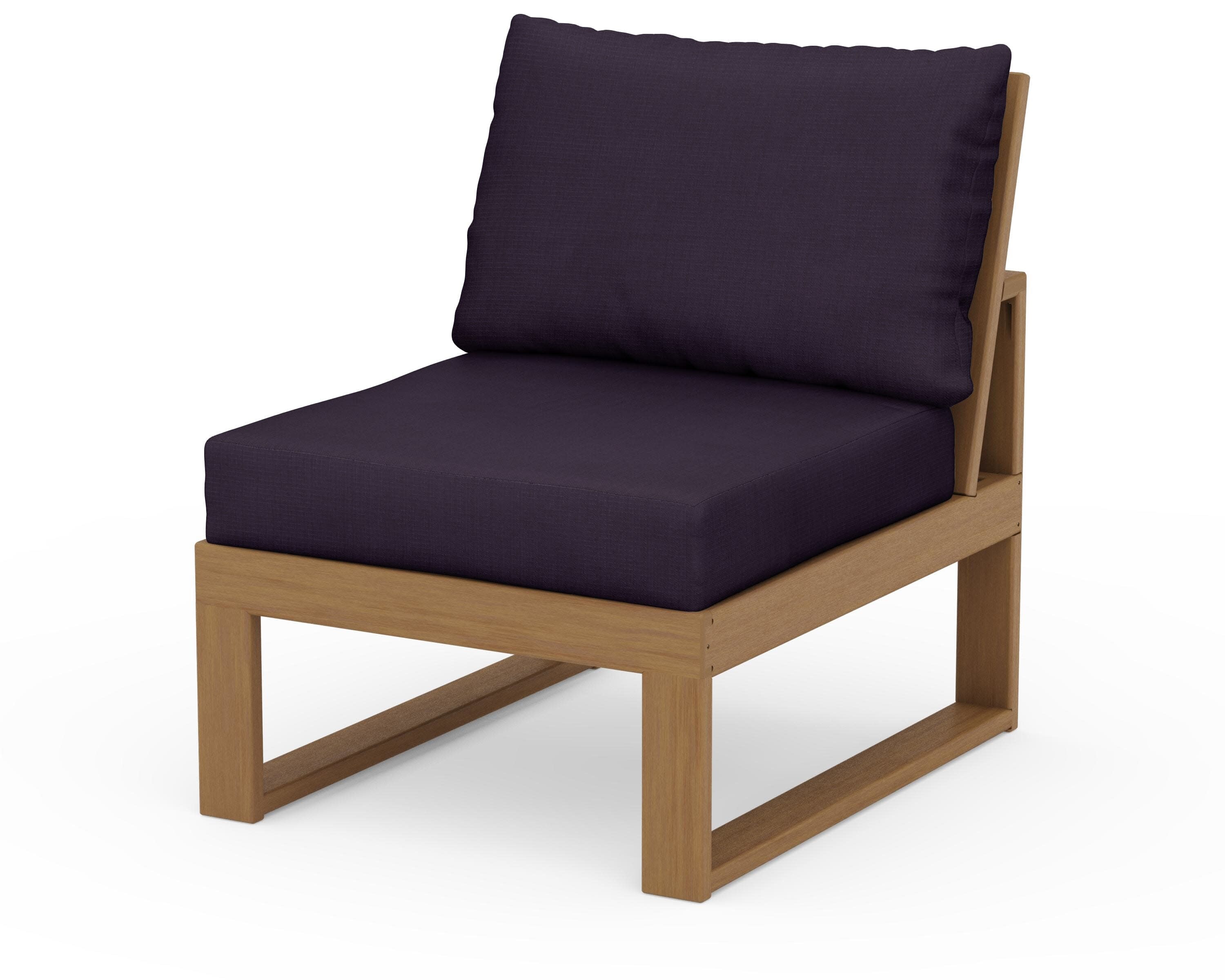Modular Armless Chair in Natural / Navy Linen
