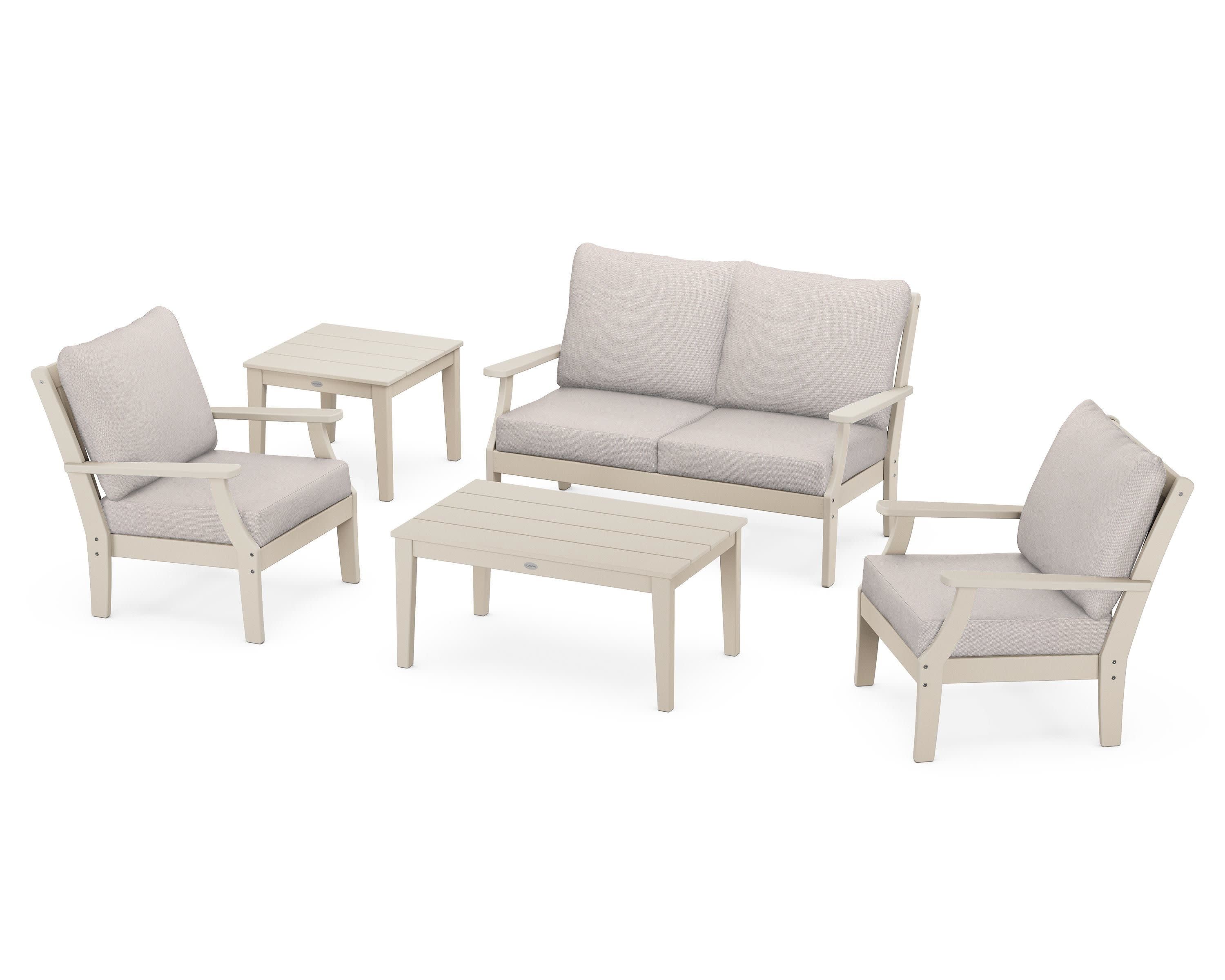 Braxton 5-Piece Deep Seating Set in Sand / Dune Burlap