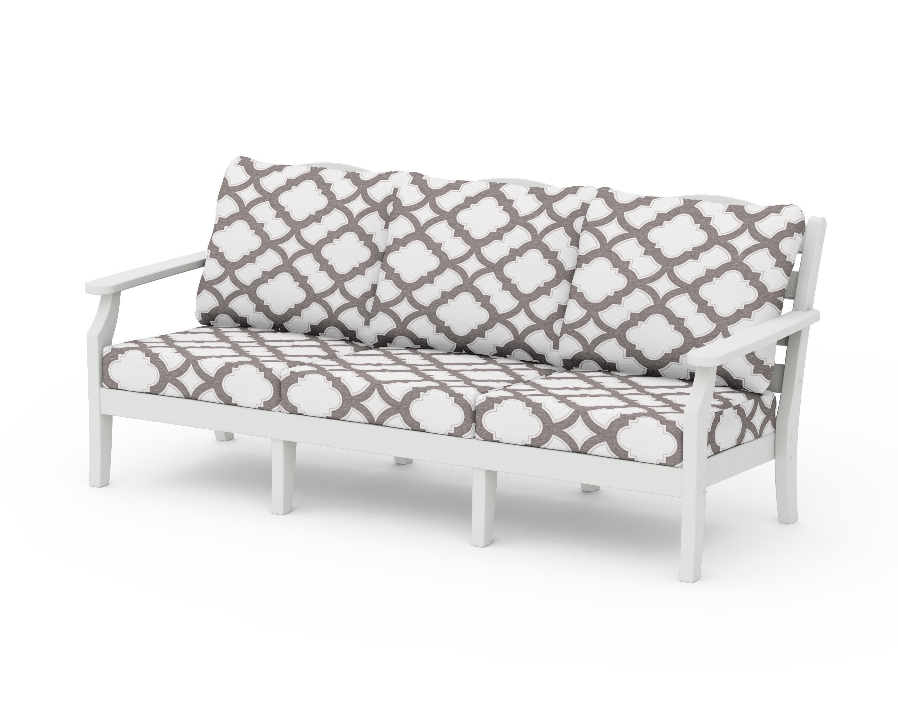 Savannah Deep Seating Sofa in Vintage White / Trellis Grey Mist
