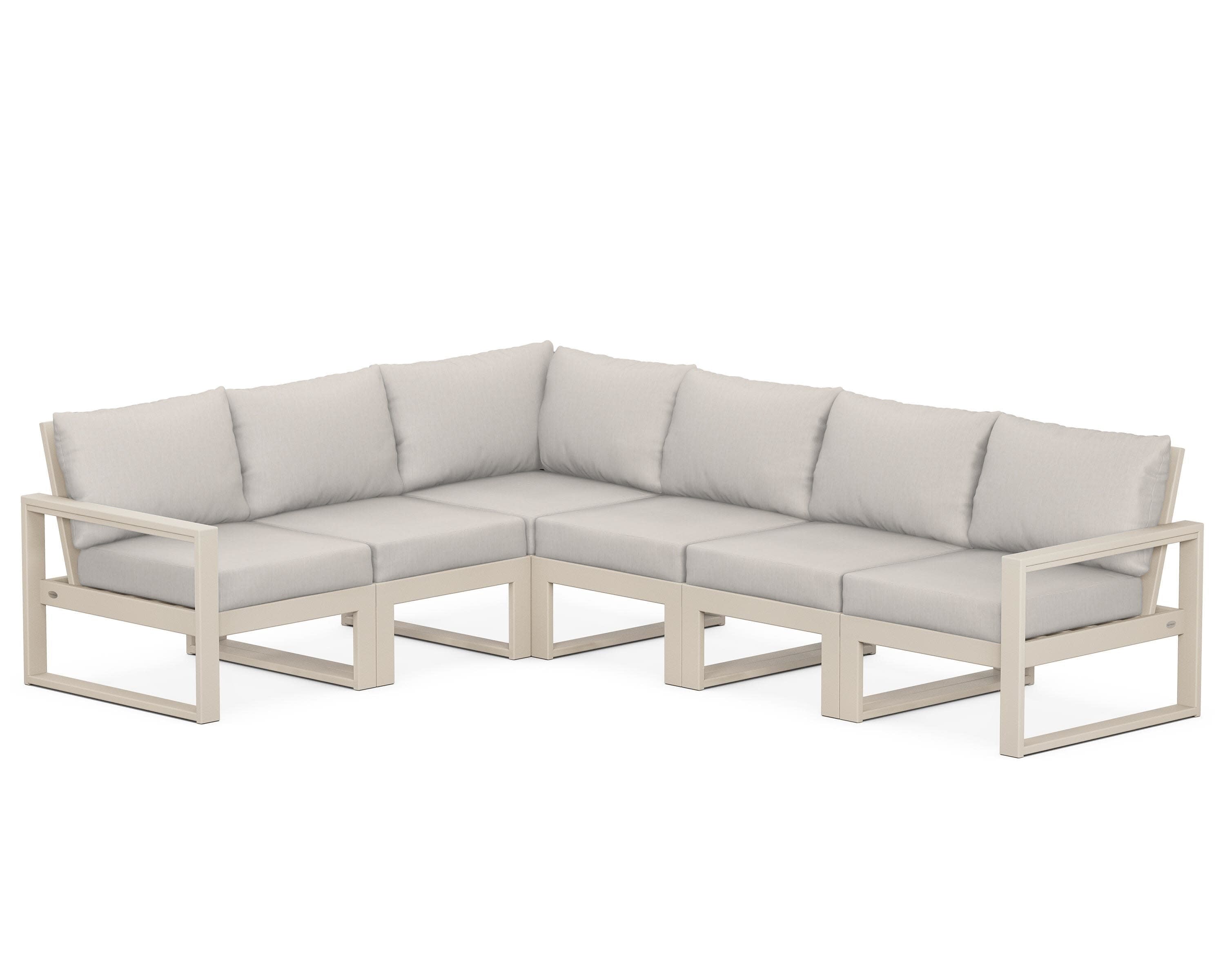 EDGE 6-Piece Modular Deep Seating Set in Sand / Cast Ash