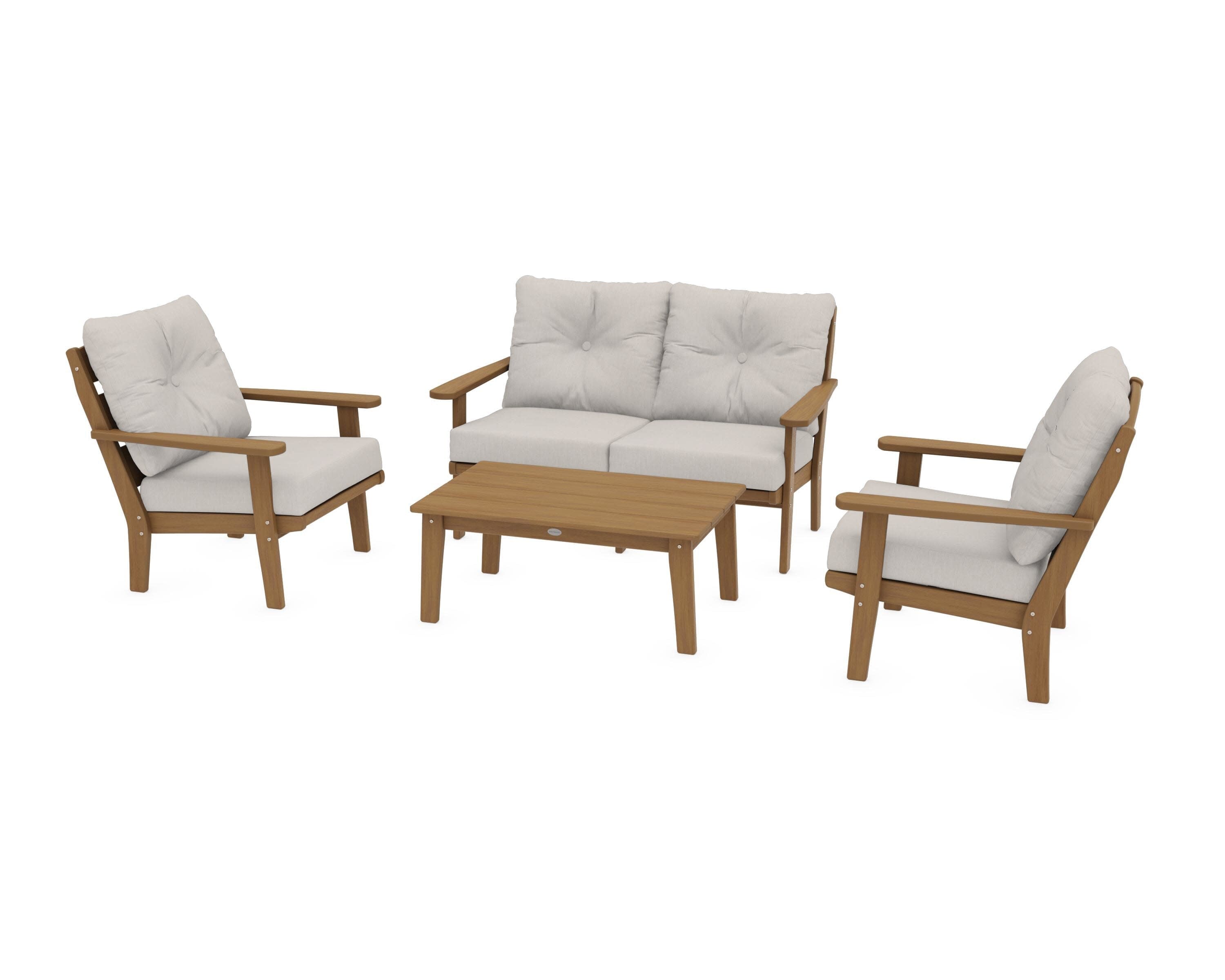 Lakeside 4-Piece Deep Seating Set in Natural / Cast Ash
