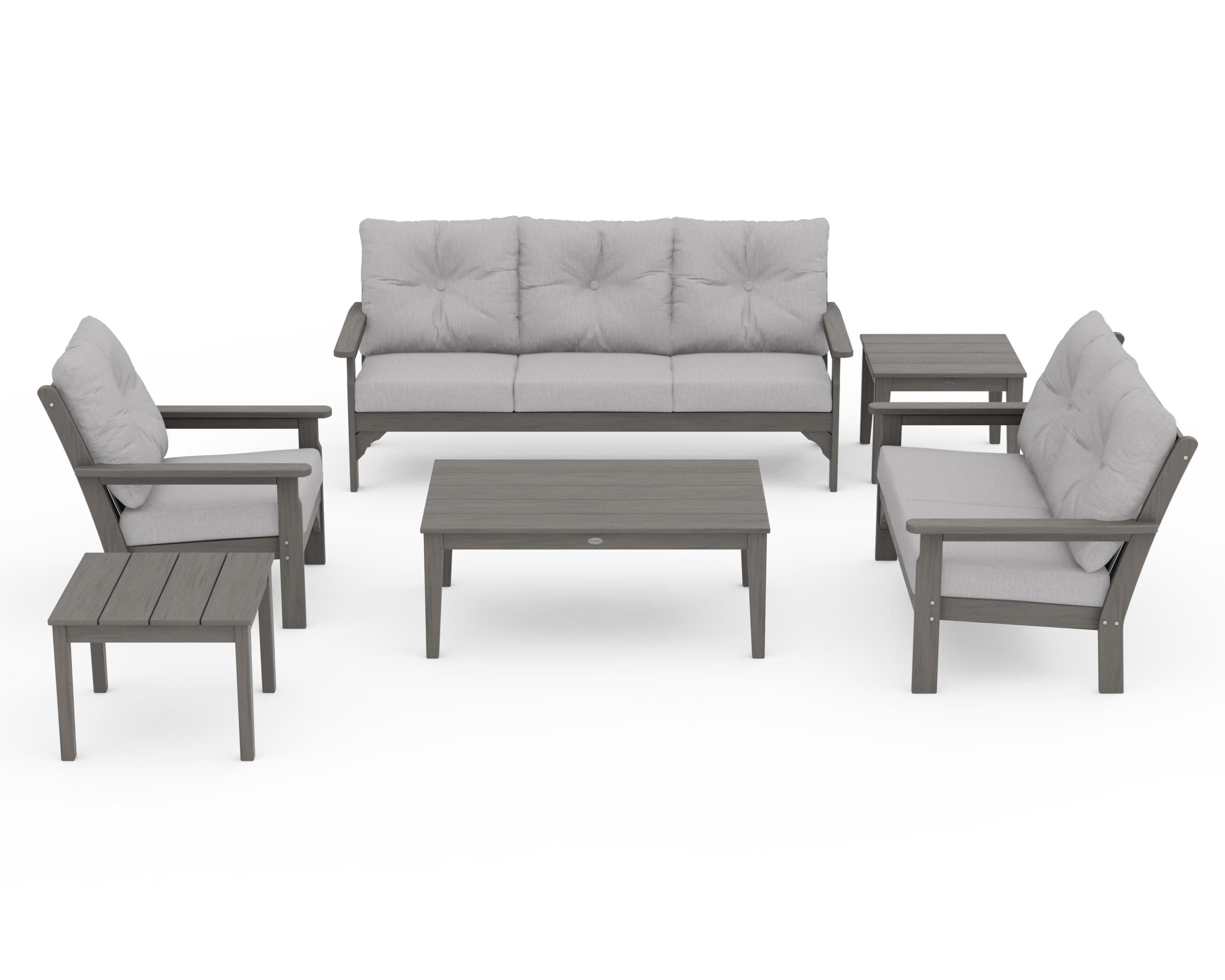 Vineyard 6-Piece Deep Seating Set in Driftwood / Granite