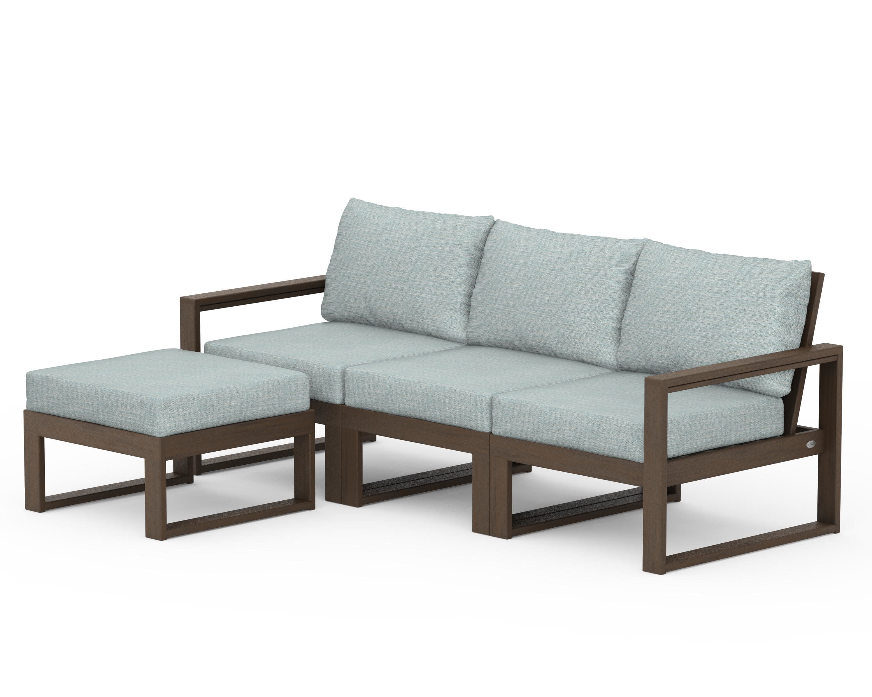 EDGE 4-Piece Modular Deep Seating Set with Ottoman in Kona / Soothe Mist