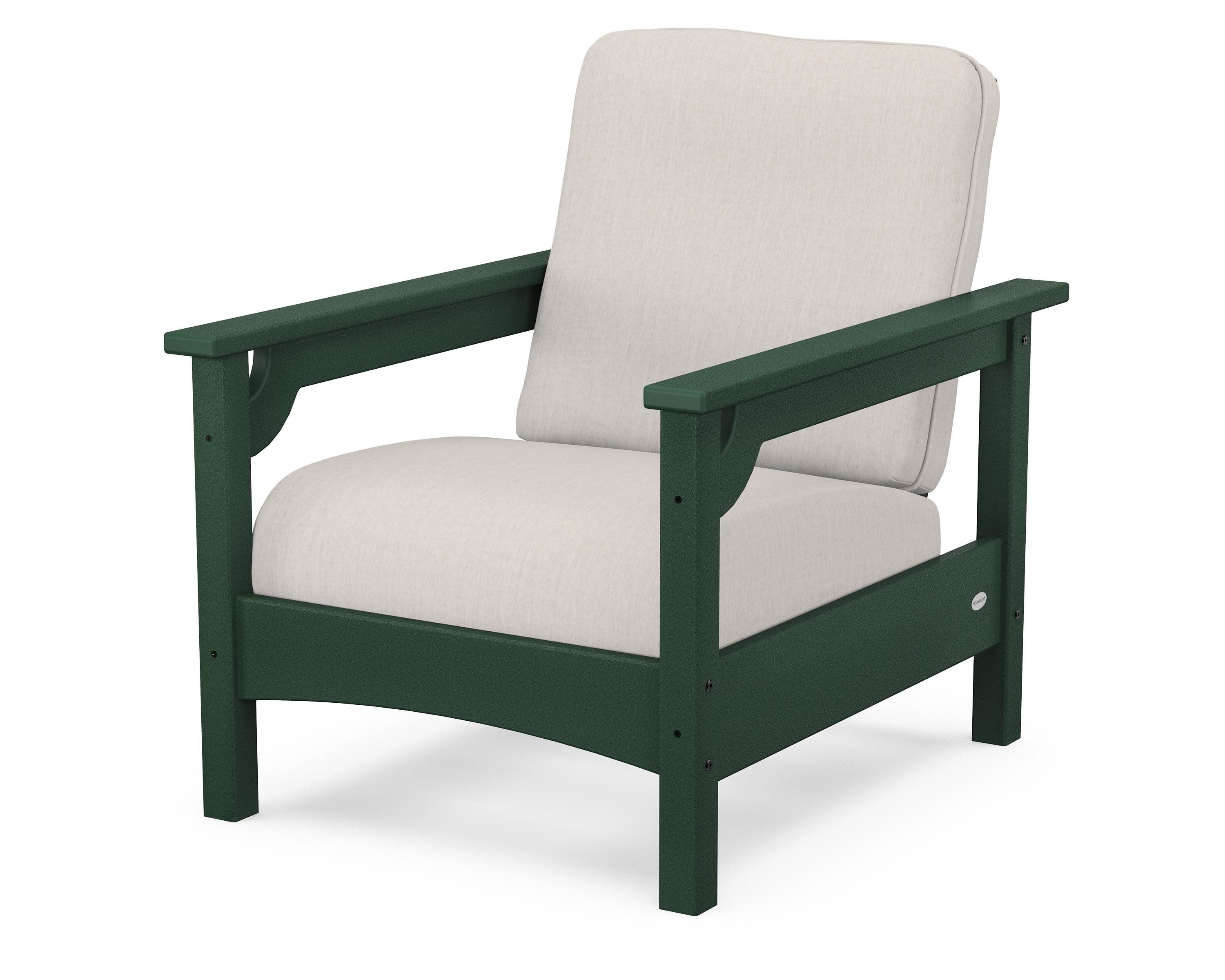Club Chair in Green / Cast Ash