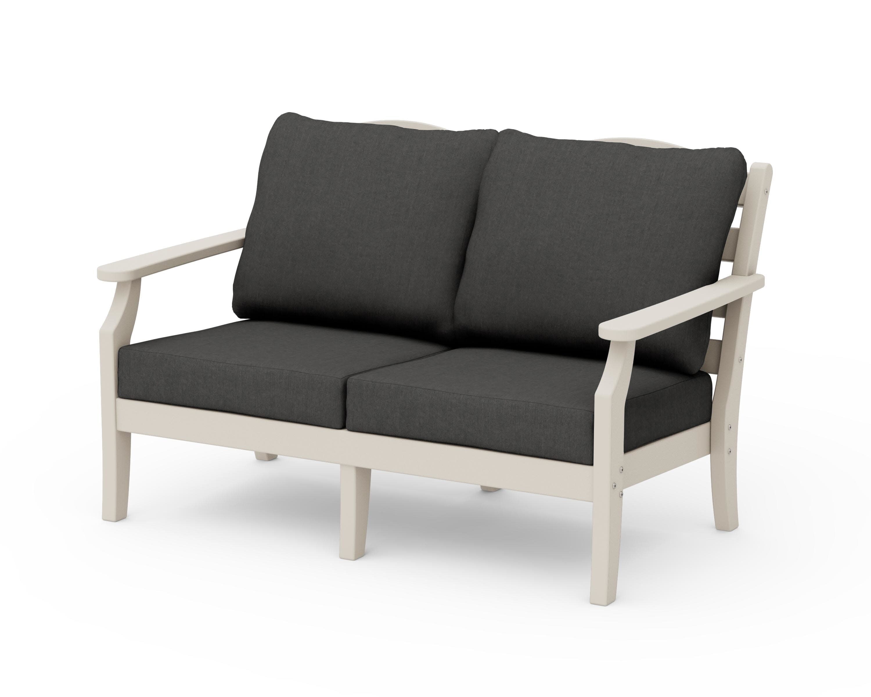 Savannah Deep Seating Loveseat in Sand / Spectrum Carbon
