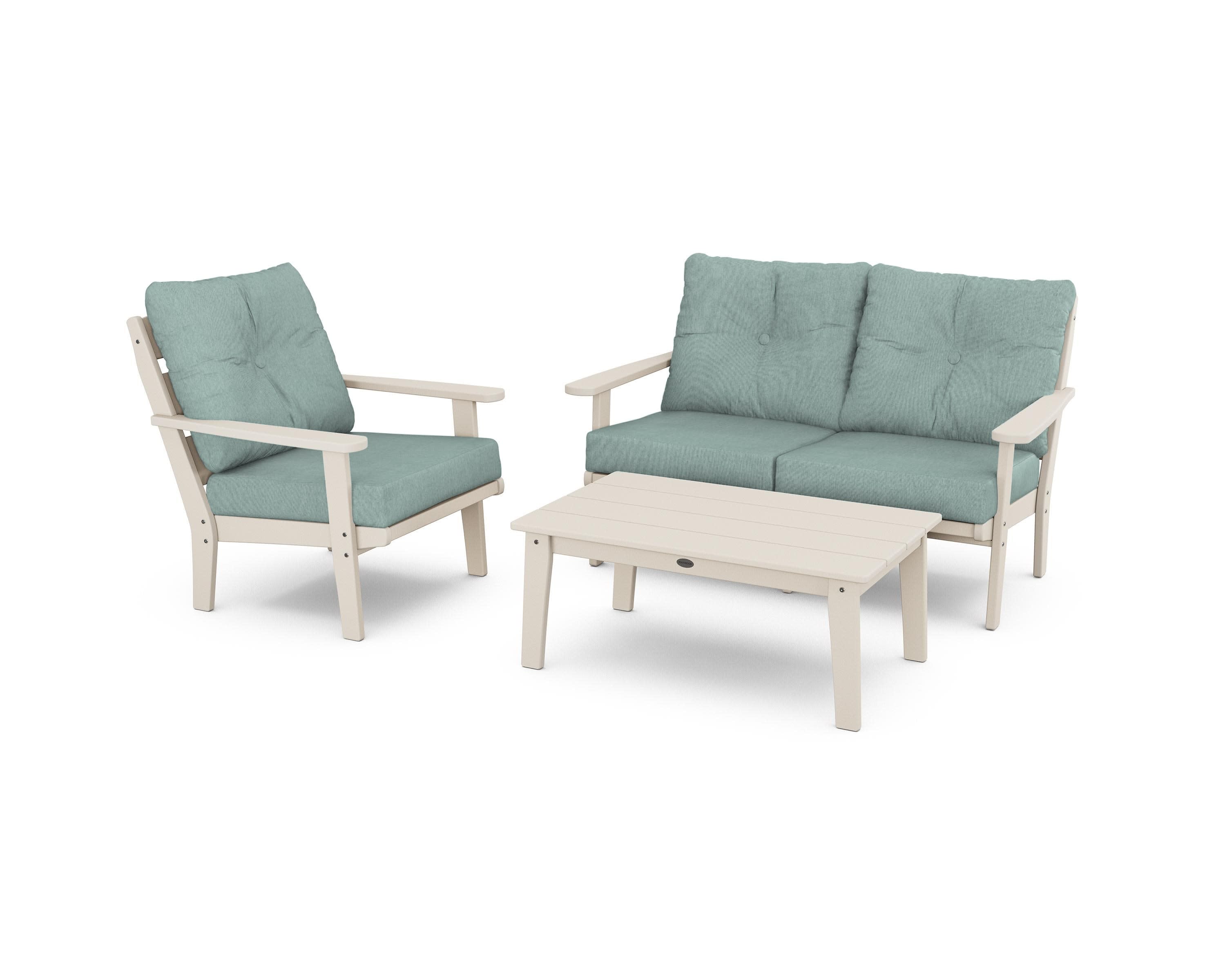 Lakeside 3-Piece Deep Seating Set in Sand / Glacier Spa