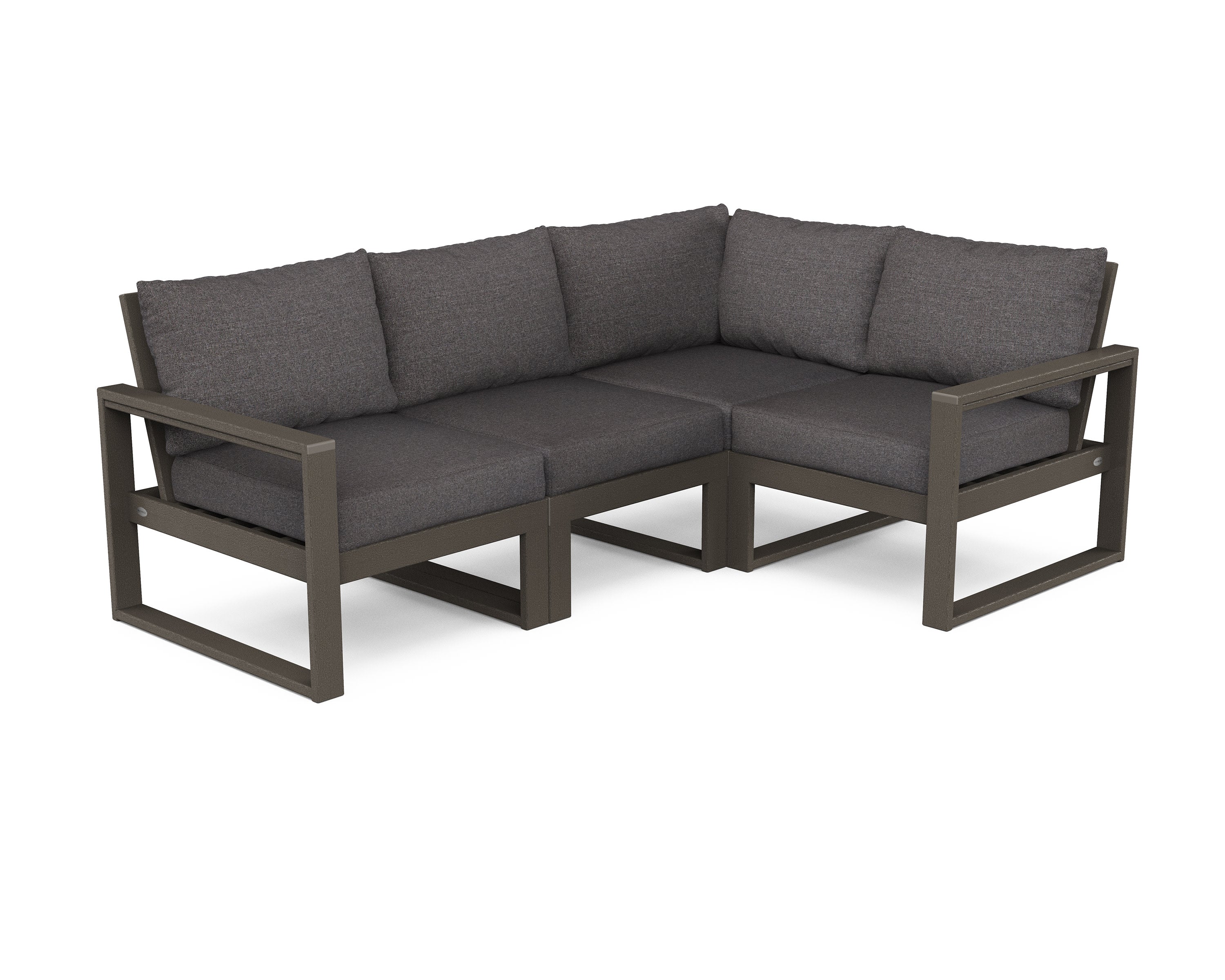 EDGE 4-Piece Modular Deep Seating Set in Vintage Coffee / Ash Charcoal
