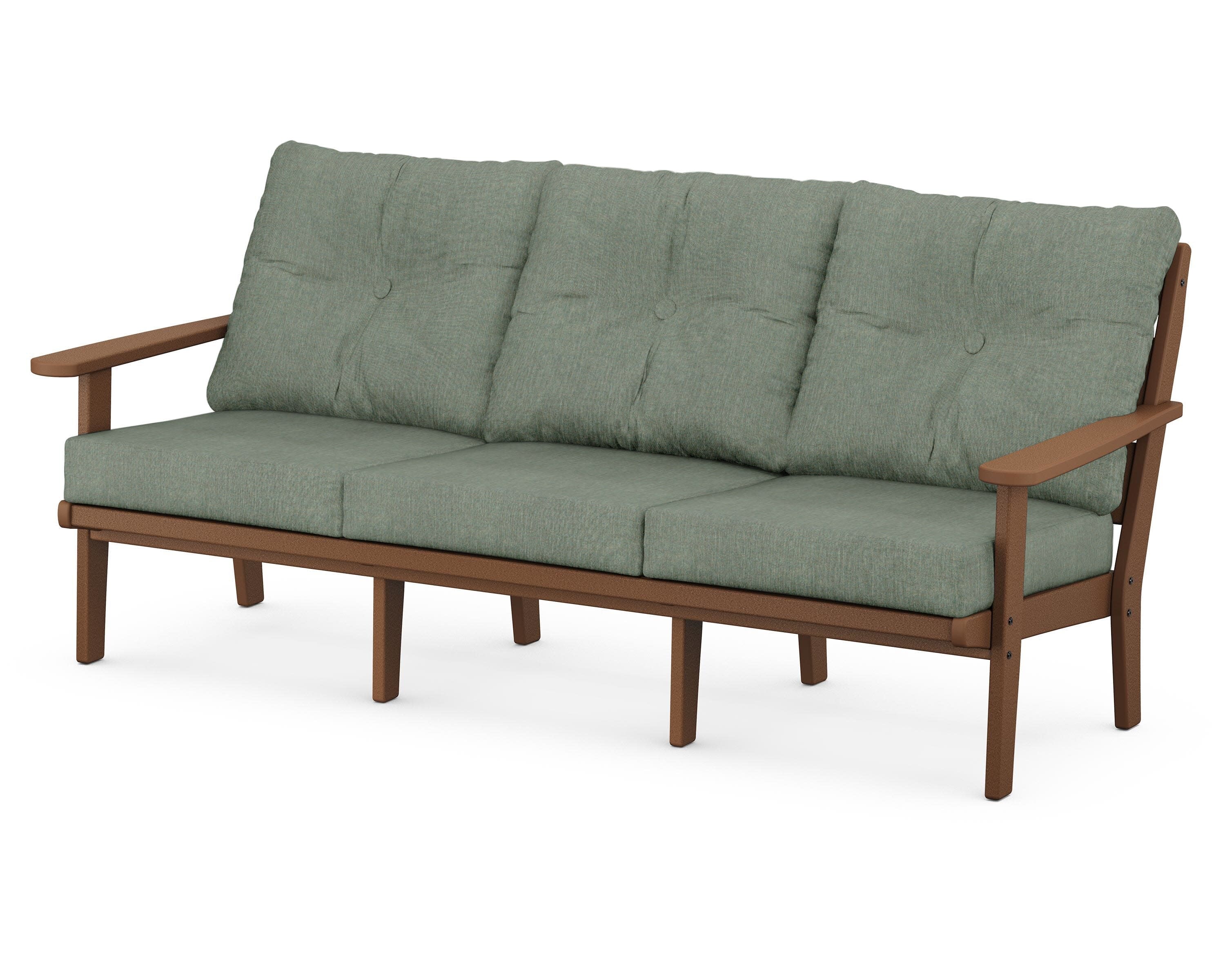 Lakeside Deep Seating Sofa in Teak / Cast Sage