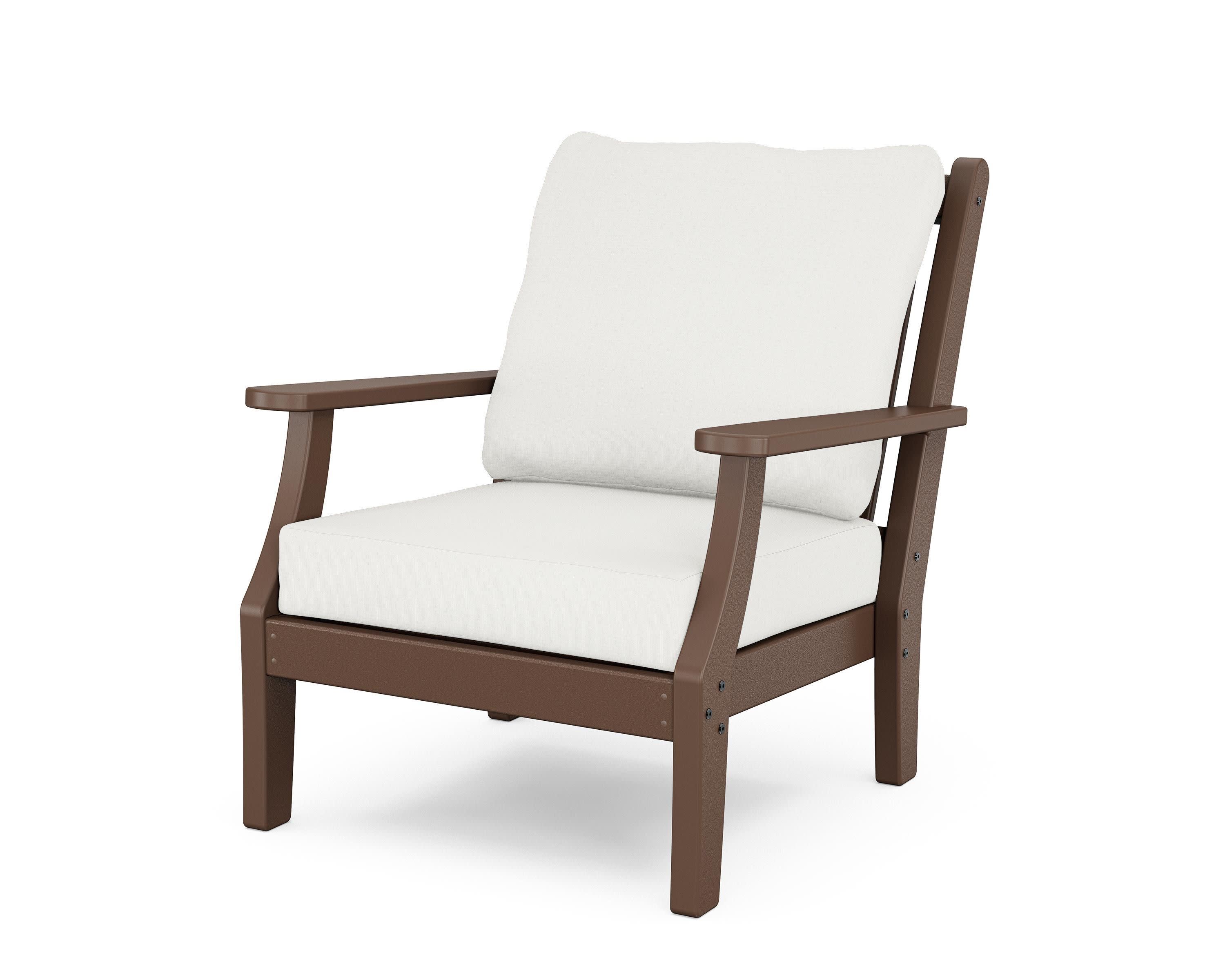 Wovendale Deep Seating Chair in Mahogany / Natural Linen