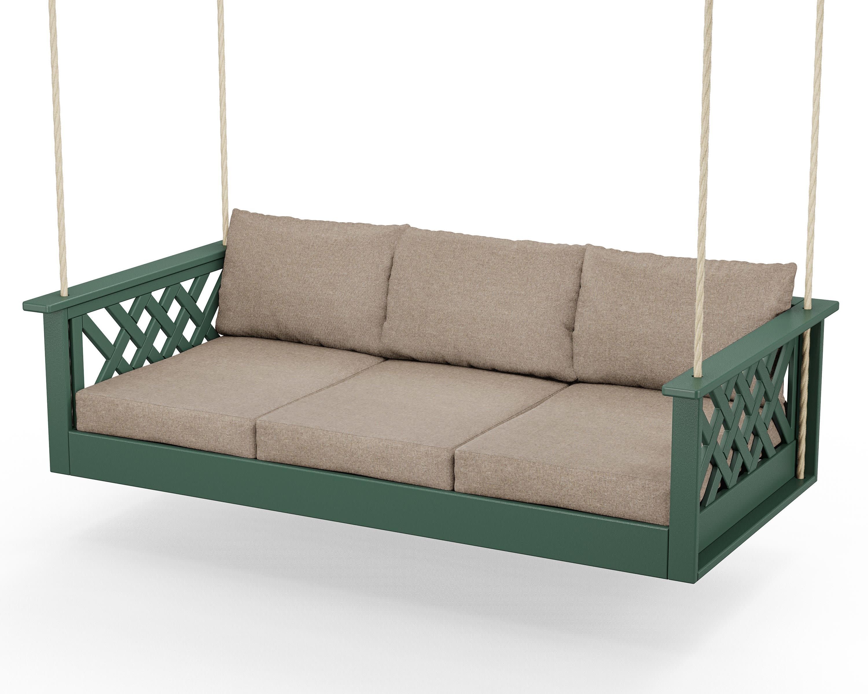 Wovendale Daybed Swing in Green / Spiced Burlap