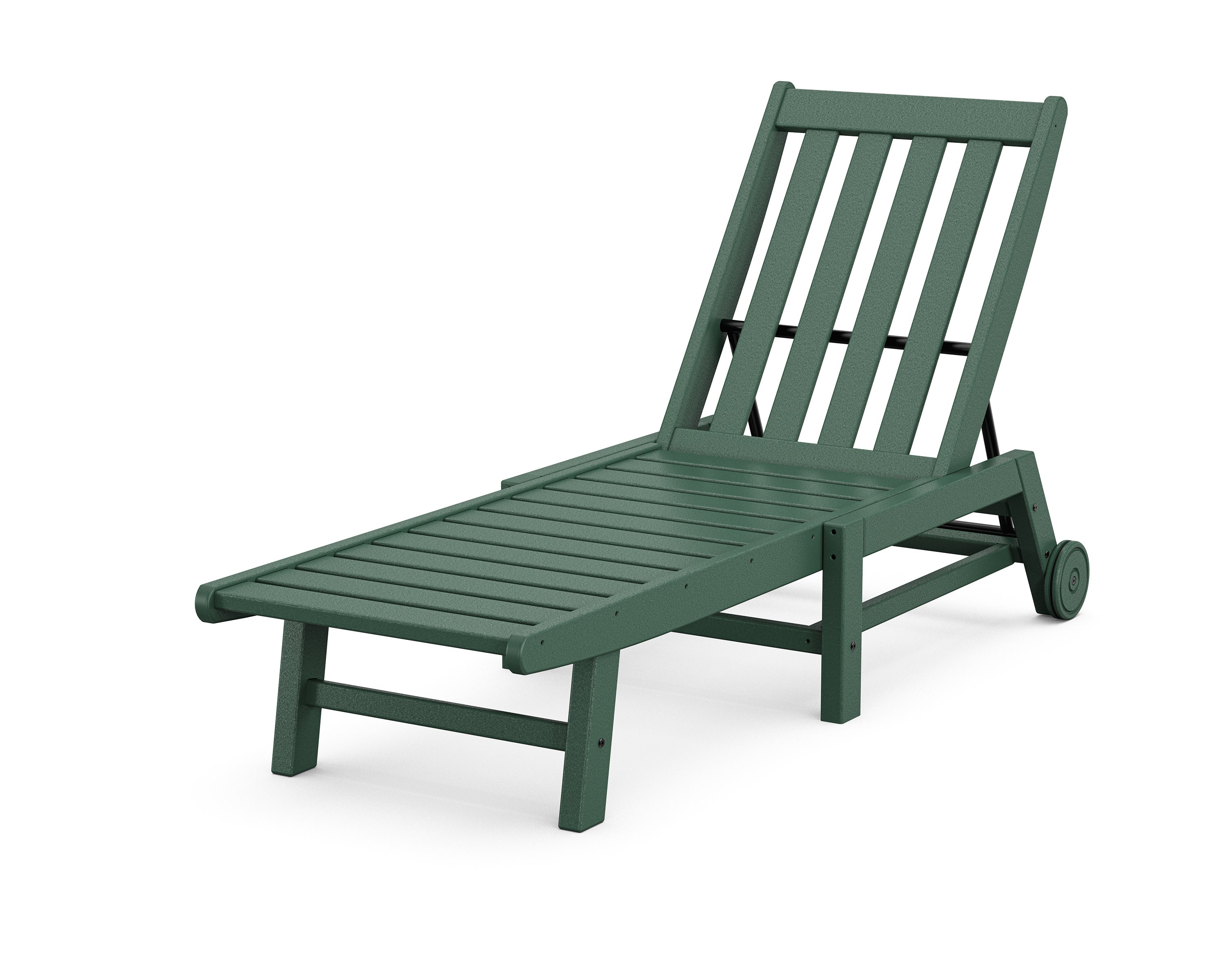 Vineyard Chaise with Wheels in Green