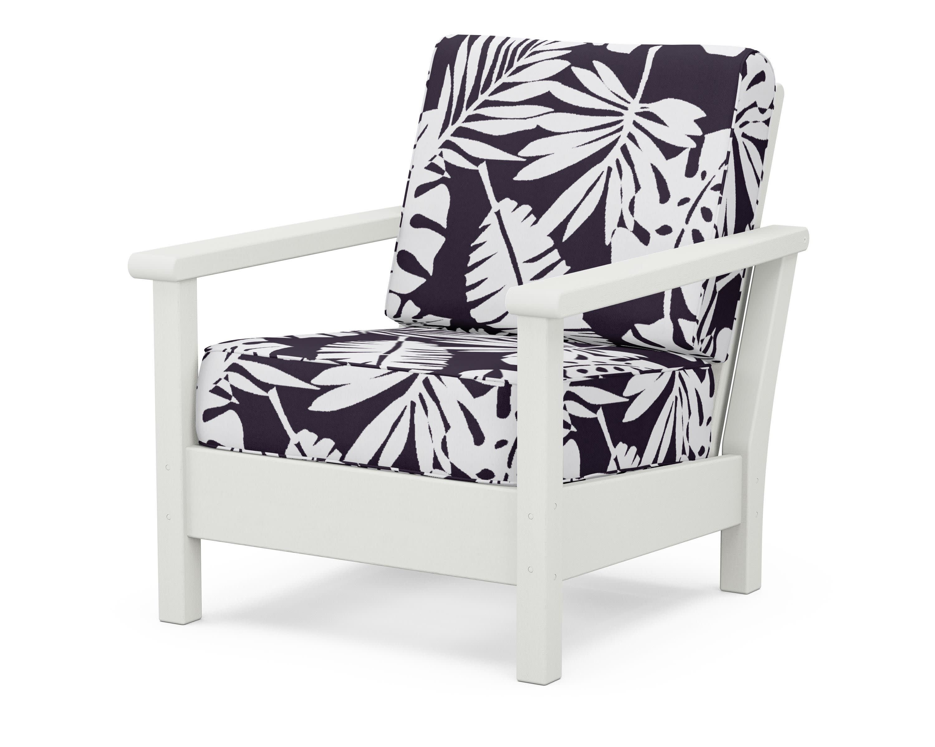 Harbour Deep Seating Chair in Vintage White / Leaf Navy