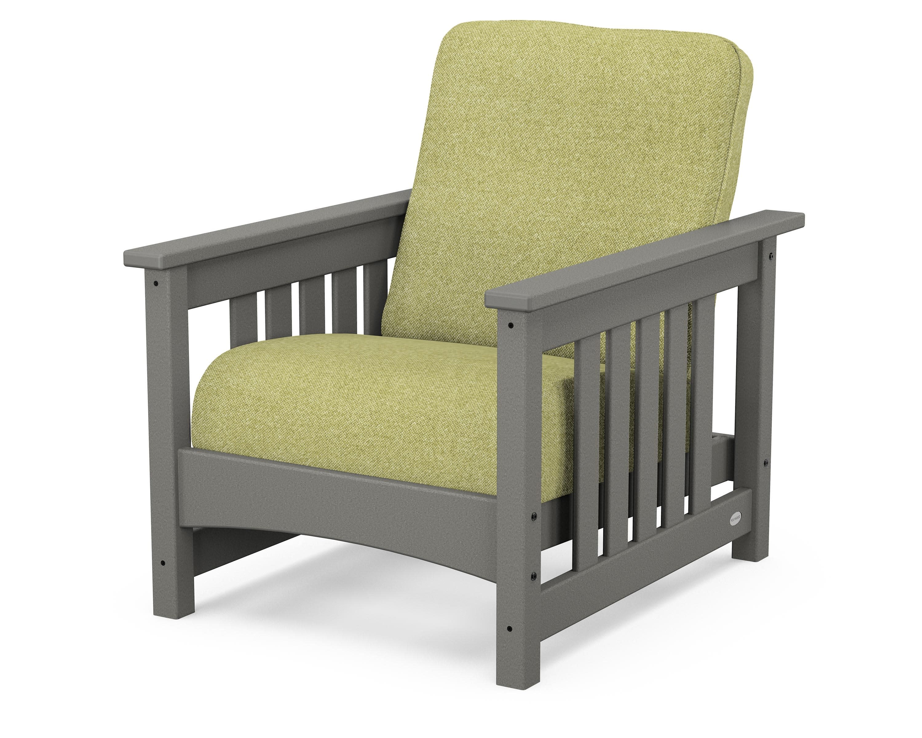 Club Mission Chair in Slate Grey / Chartreuse Boucle