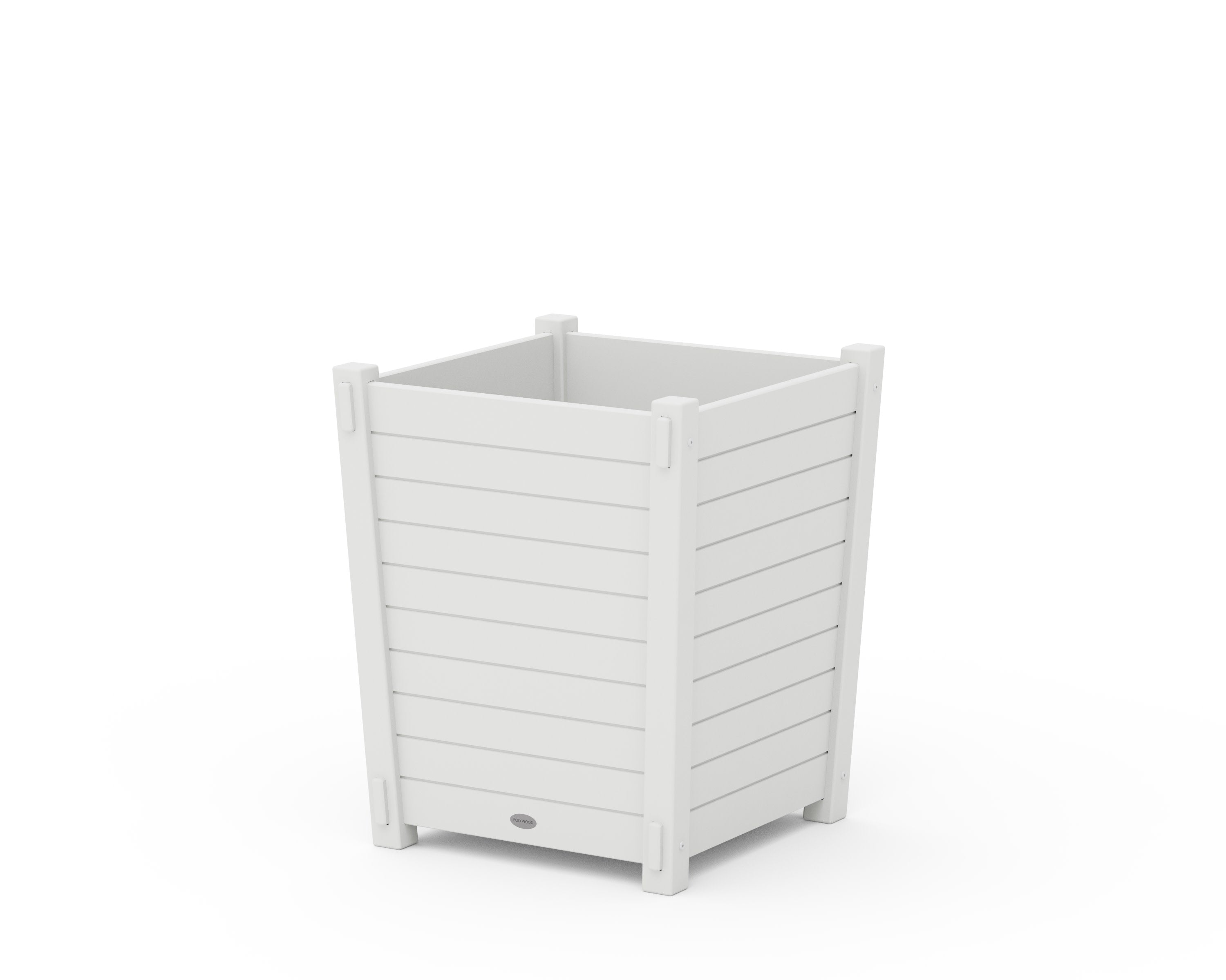 Nautical Large Tapered Square Short Planter Box in White