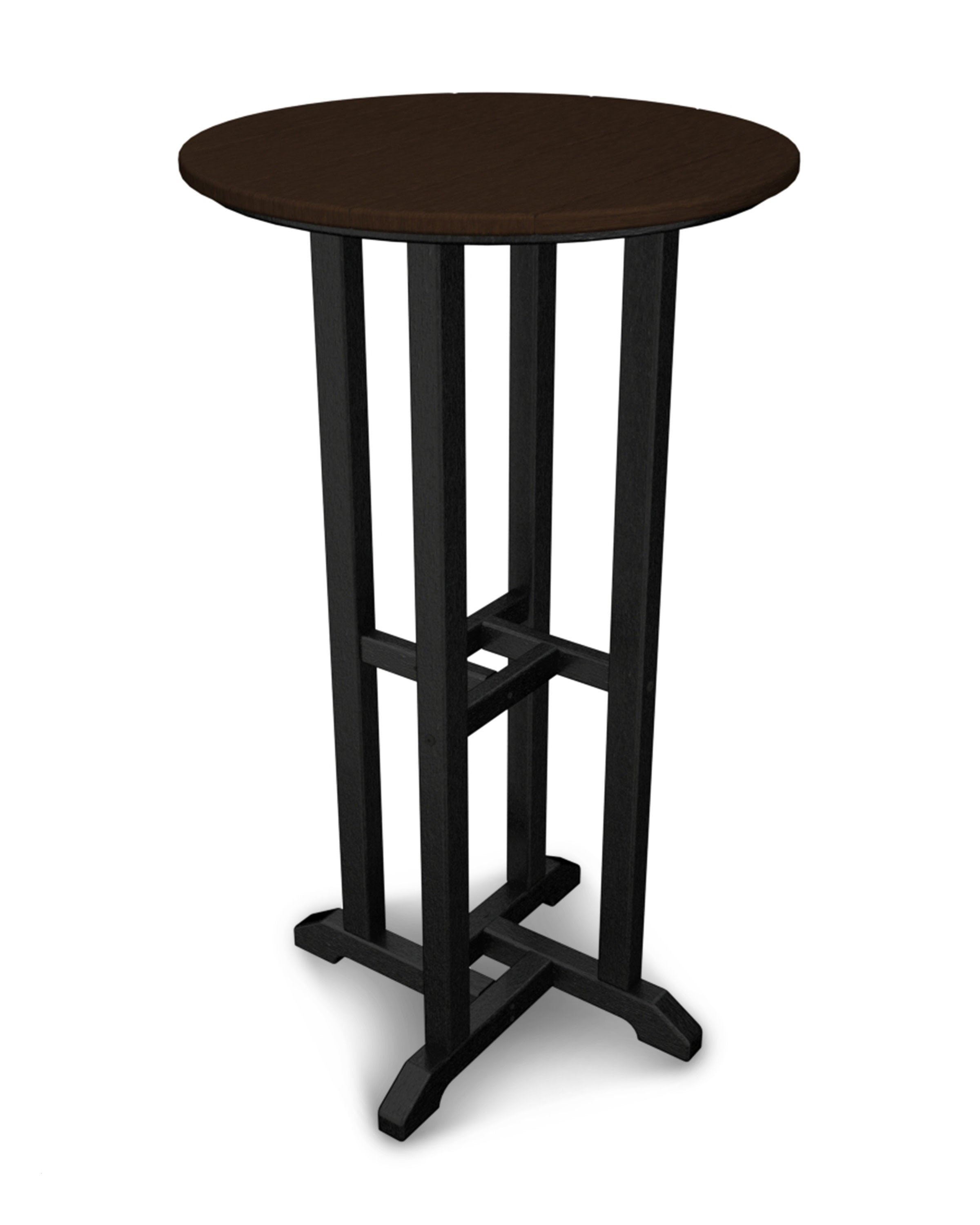 Contempo 24" Round Bar Table in Black / Mahogany