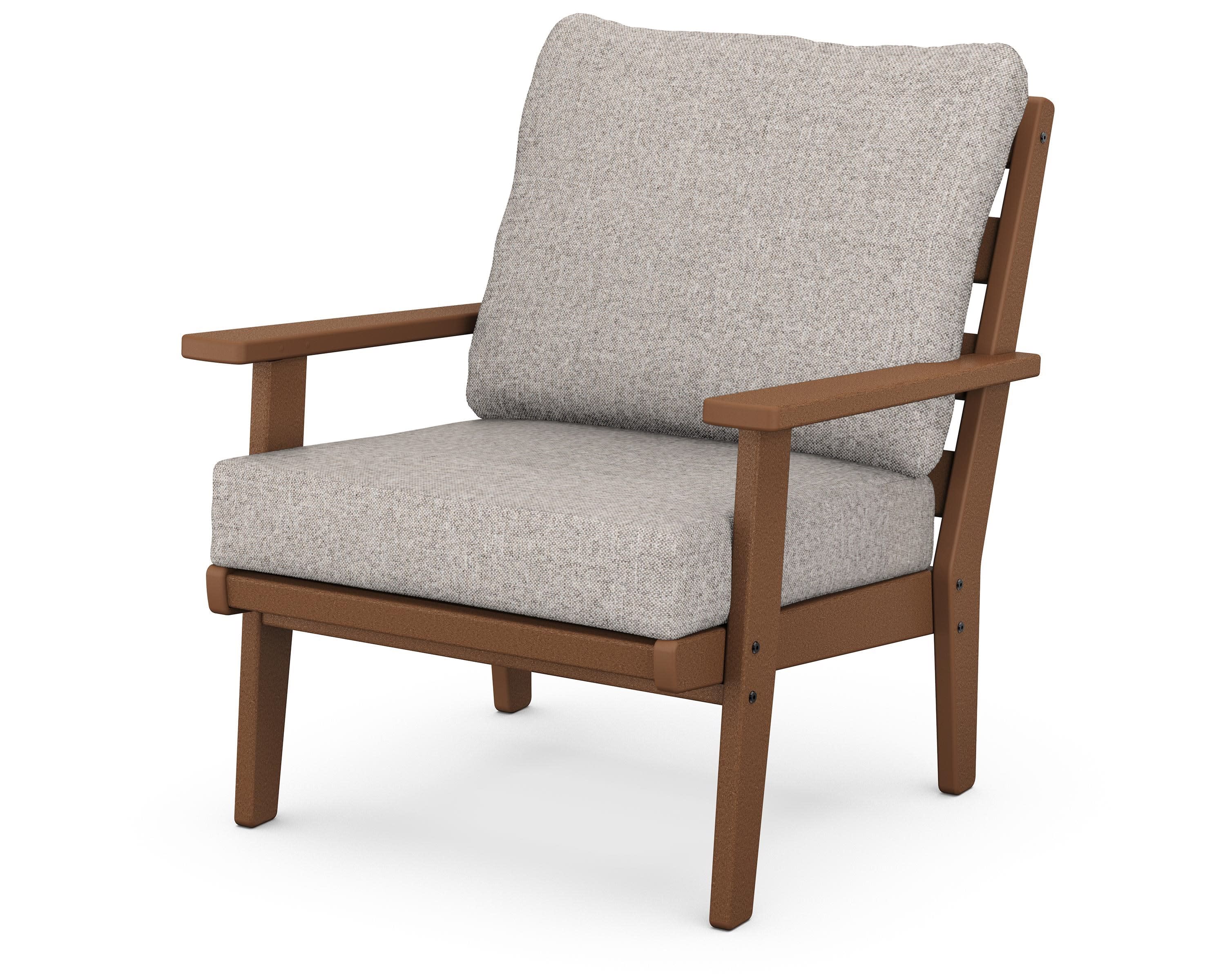 Grant Park Deep Seating Chair in Teak / Weathered Tweed