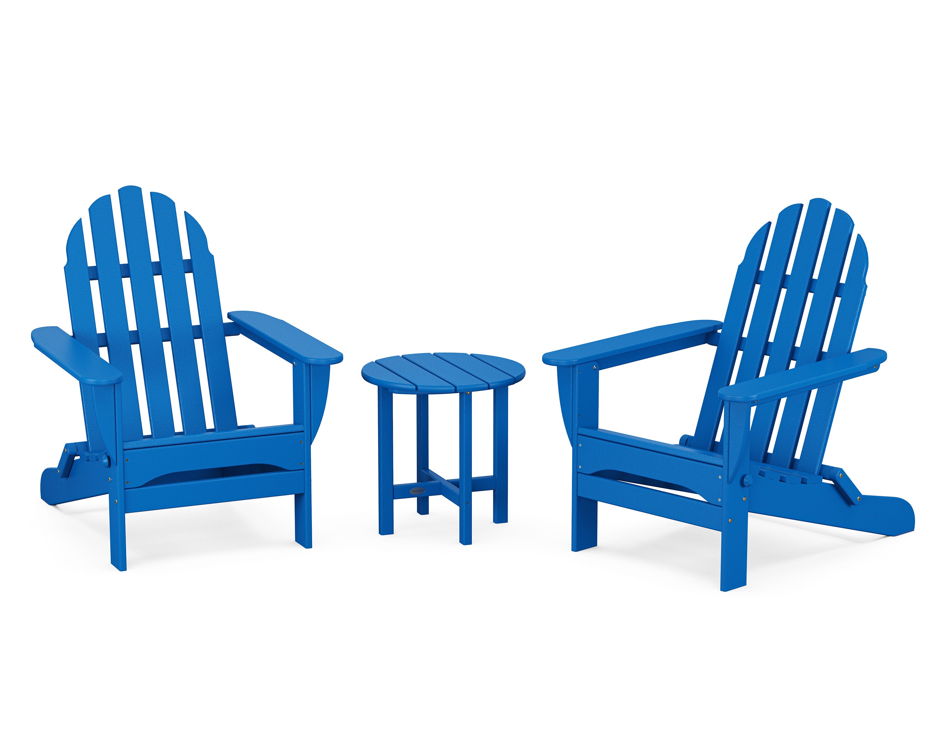 Classic Folding Adirondack 3-Piece Set in Pacific Blue