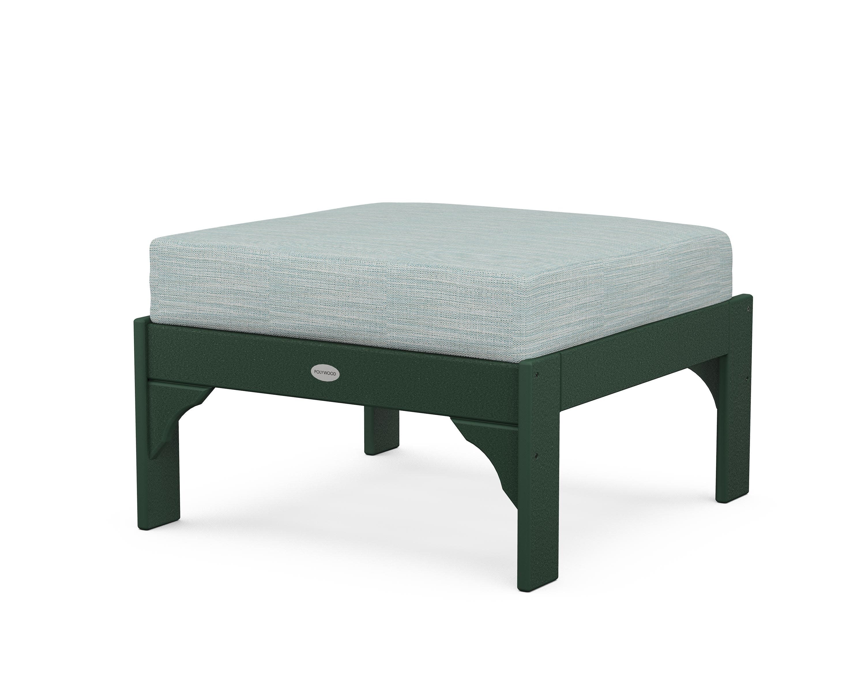 Vineyard Deep Seating Ottoman in Green / Soothe Mist