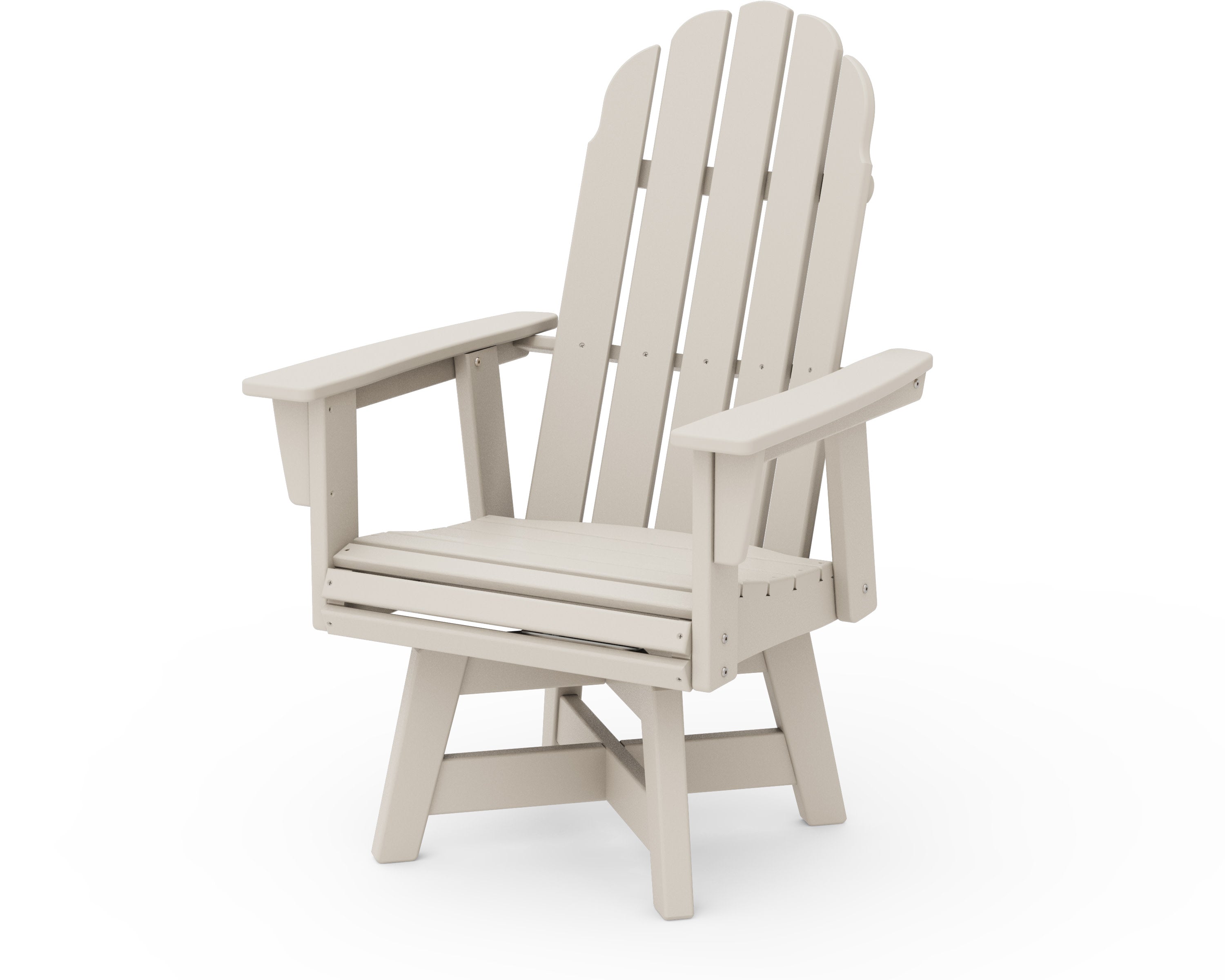 Vineyard Curveback Adirondack Swivel Dining Chair in Sand