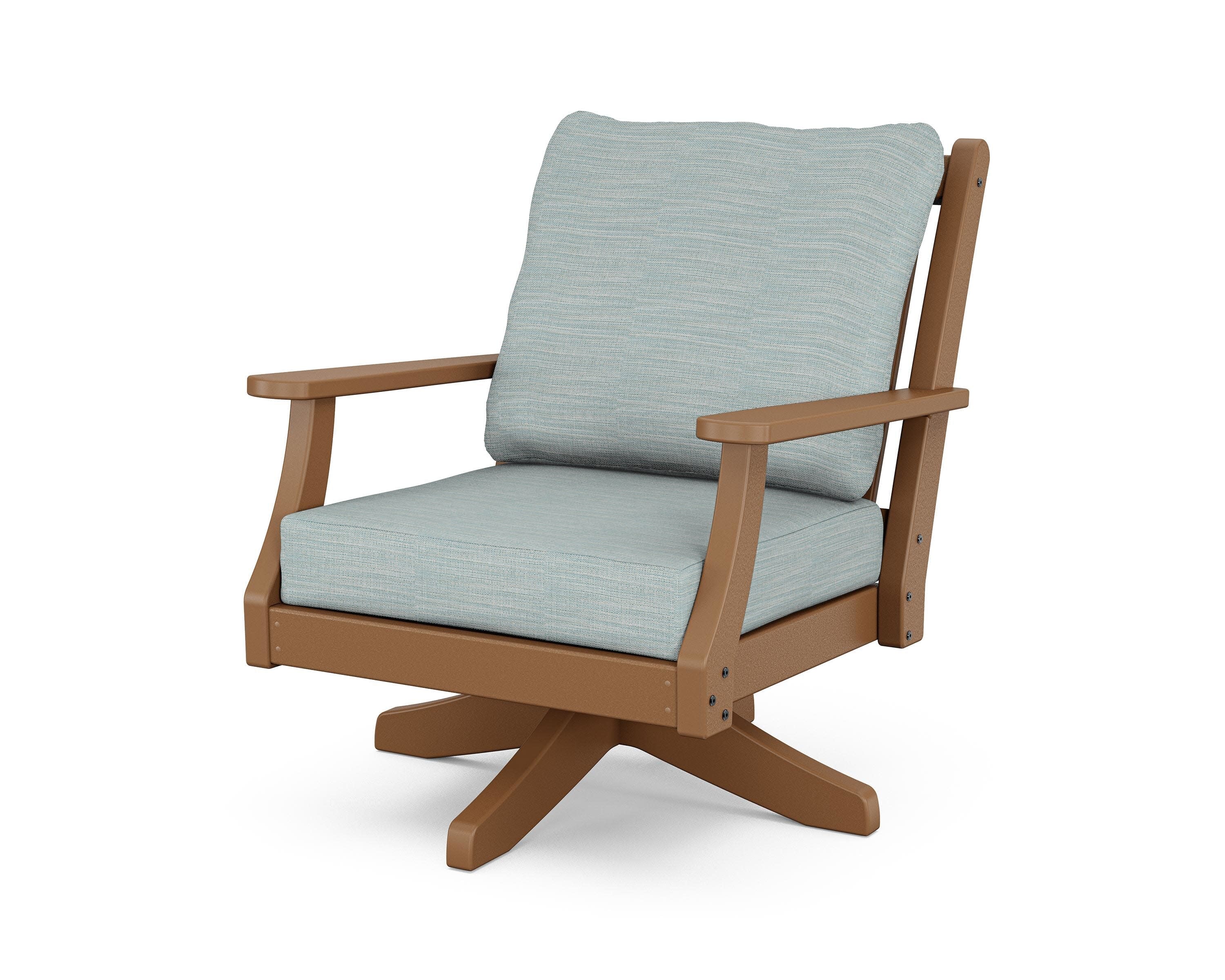 Wovendale Deep Seating Swivel Chair in Teak / Soothe Mist