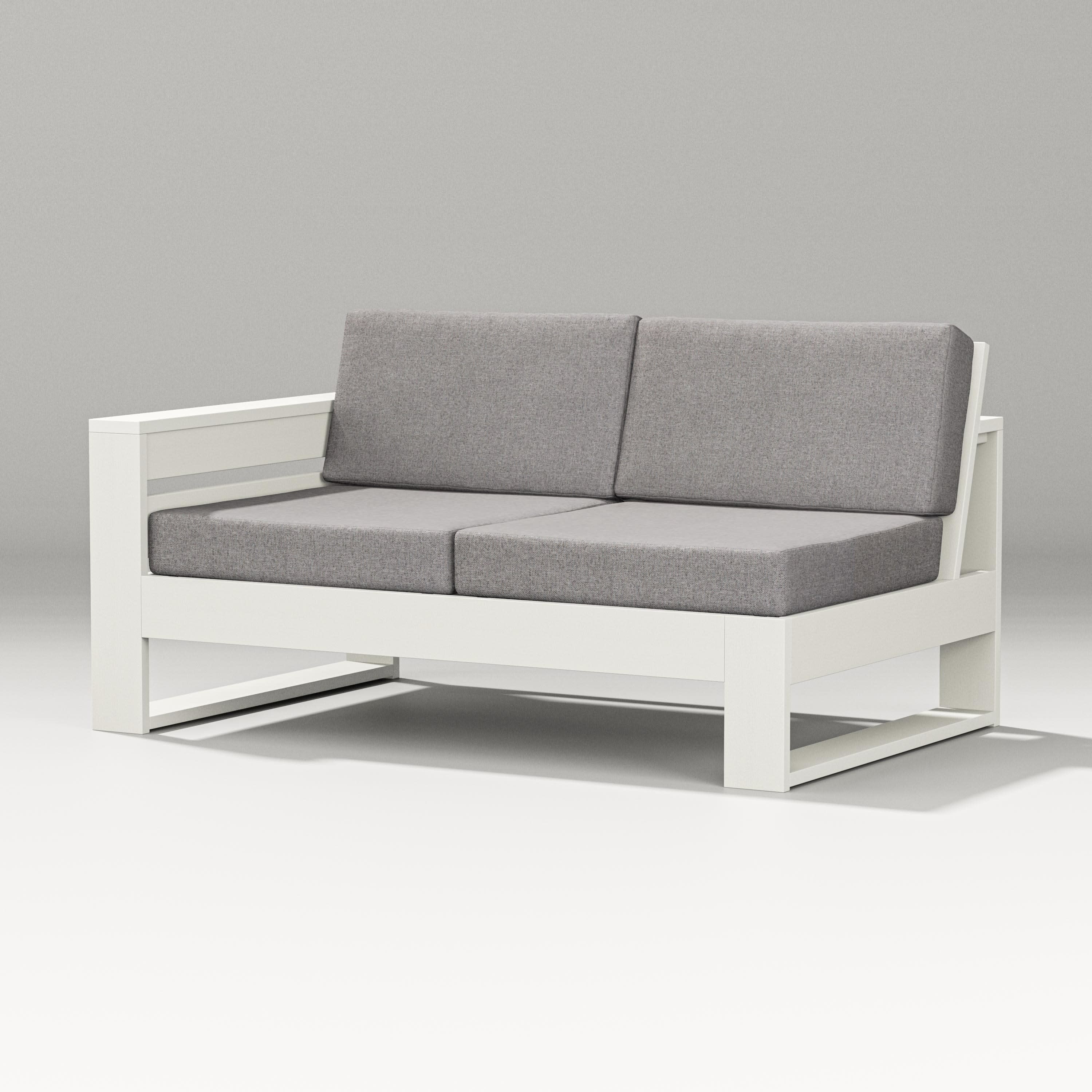 Latitude Modular Left Arm Loveseat in Vintage White / Grey Mist