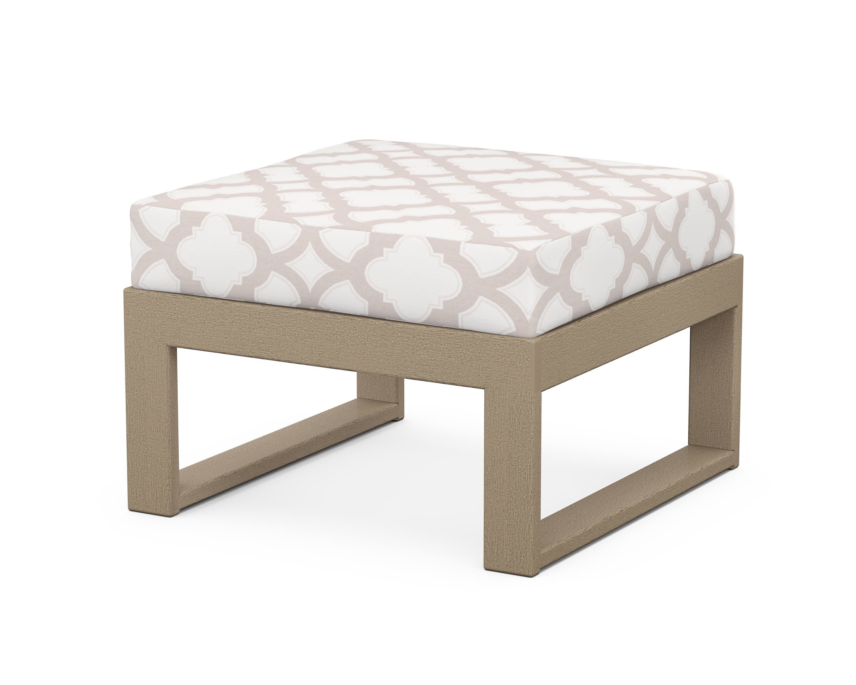 Modular Ottoman - Modern in Vintage Sahara / Trellis Dune Burlap
