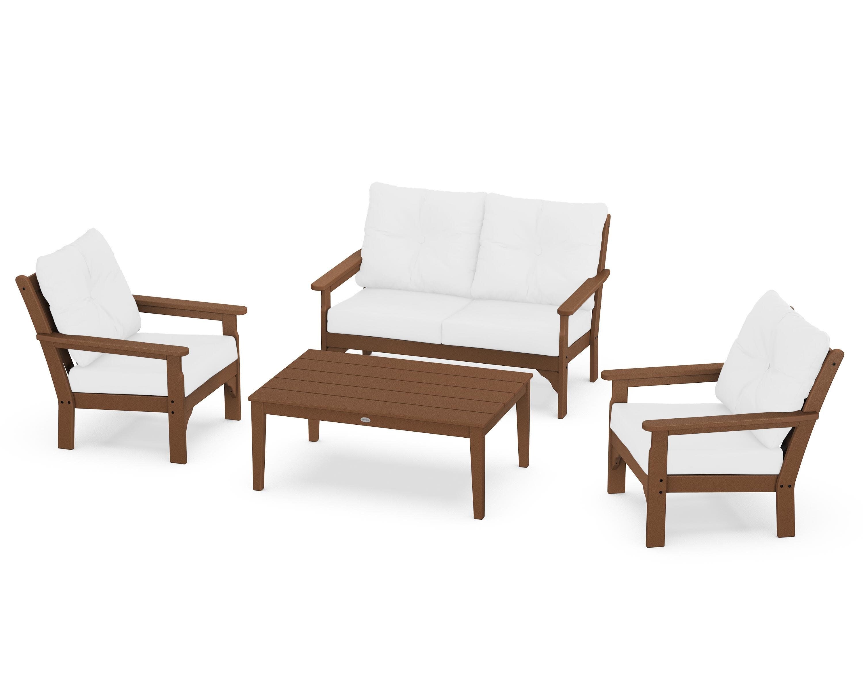 Vineyard 4-Piece Deep Seating Set in Teak / Natural