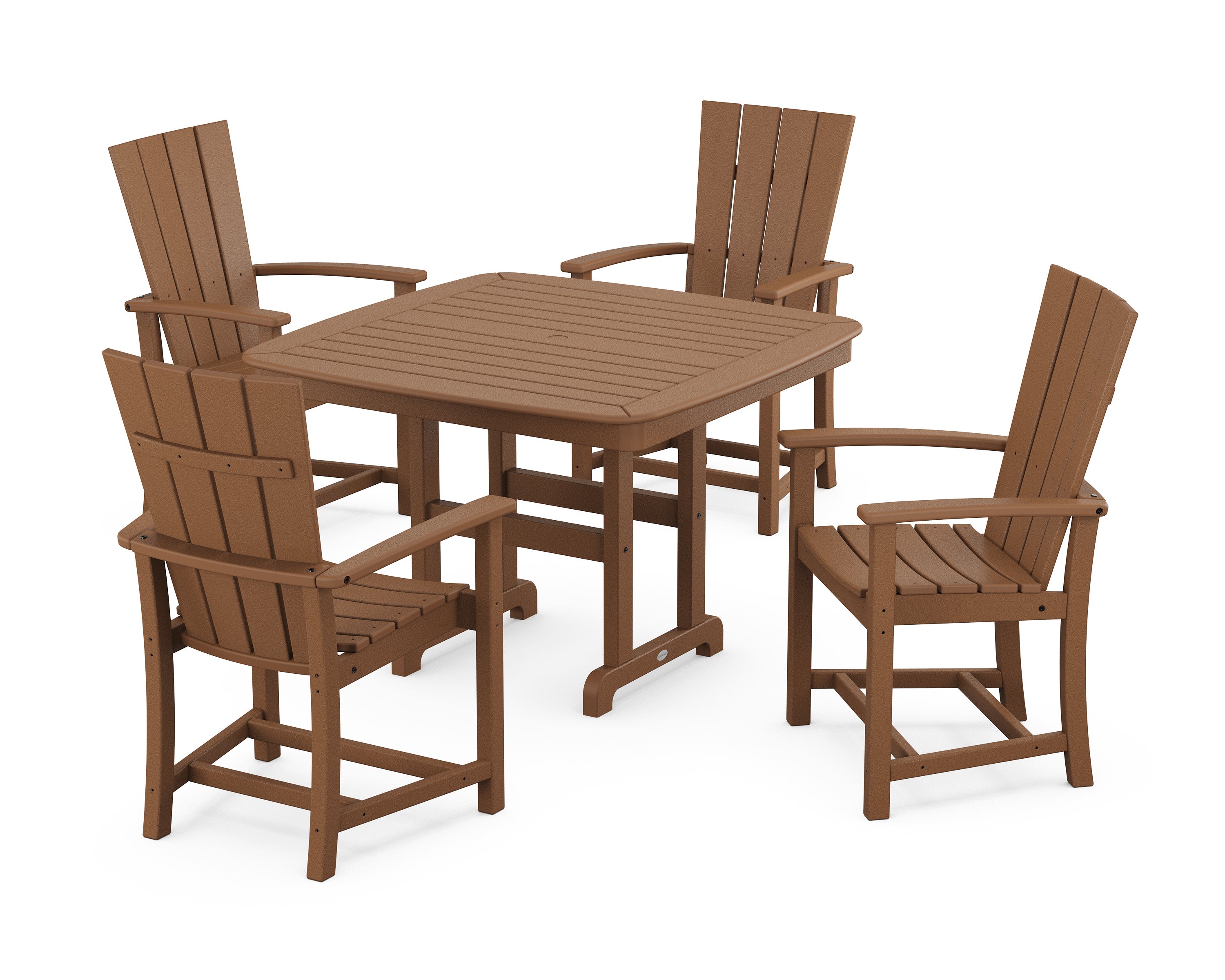 Quattro 5-Piece Dining Set with Trestle Legs in Teak