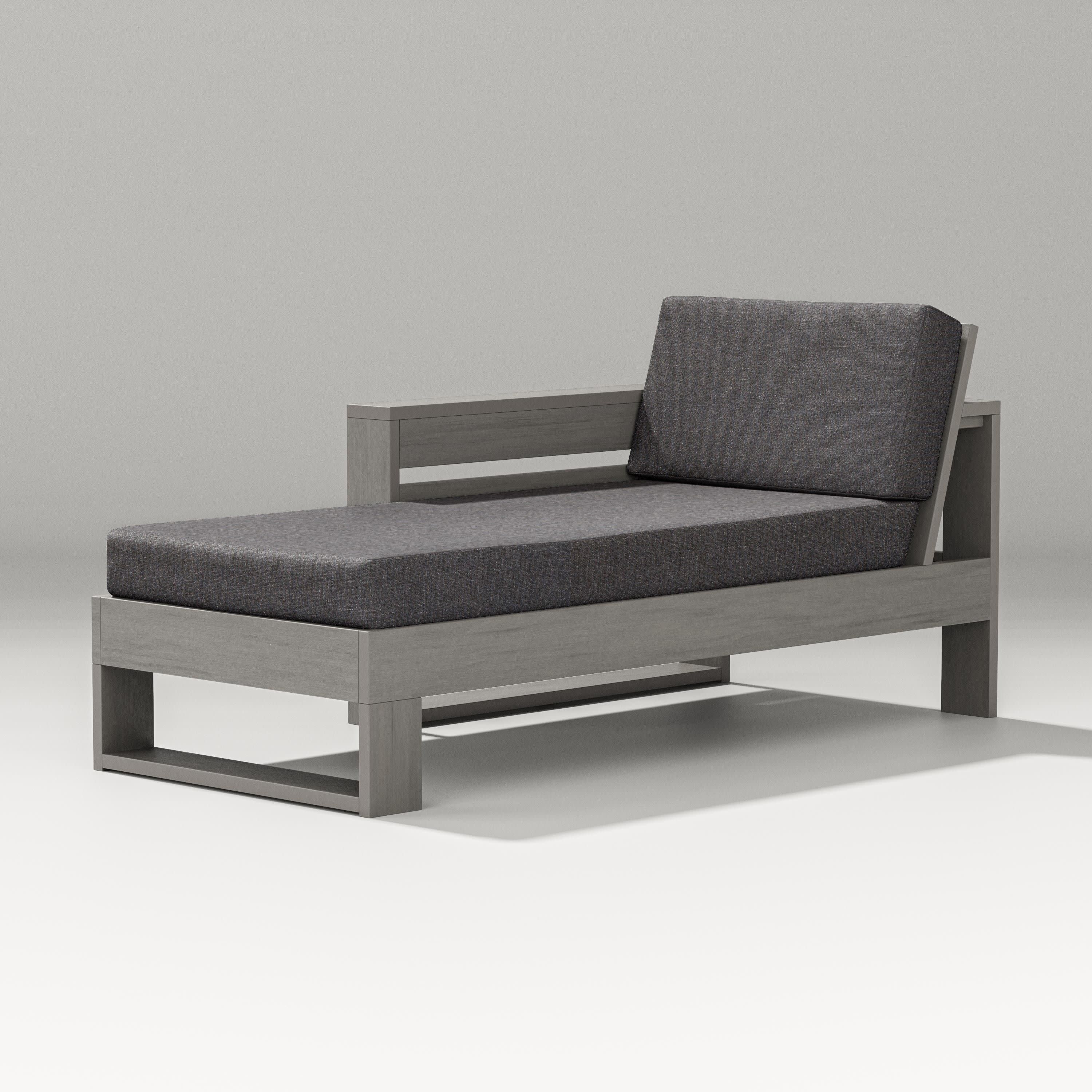 Latitude Modular Left Arm Chaise in Driftwood / Ash Charcoal