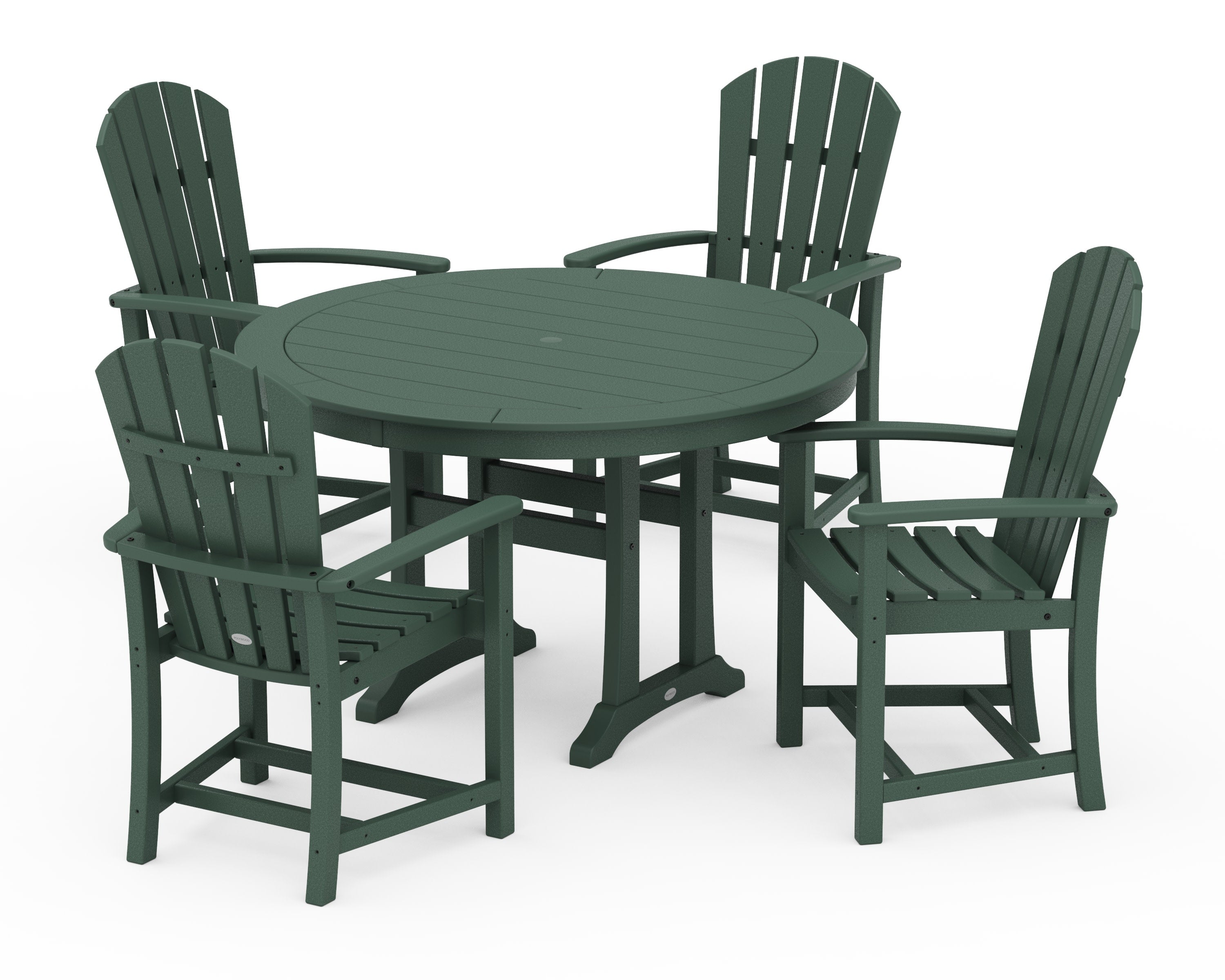 Palm Coast 5-Piece Round Dining Set in Green