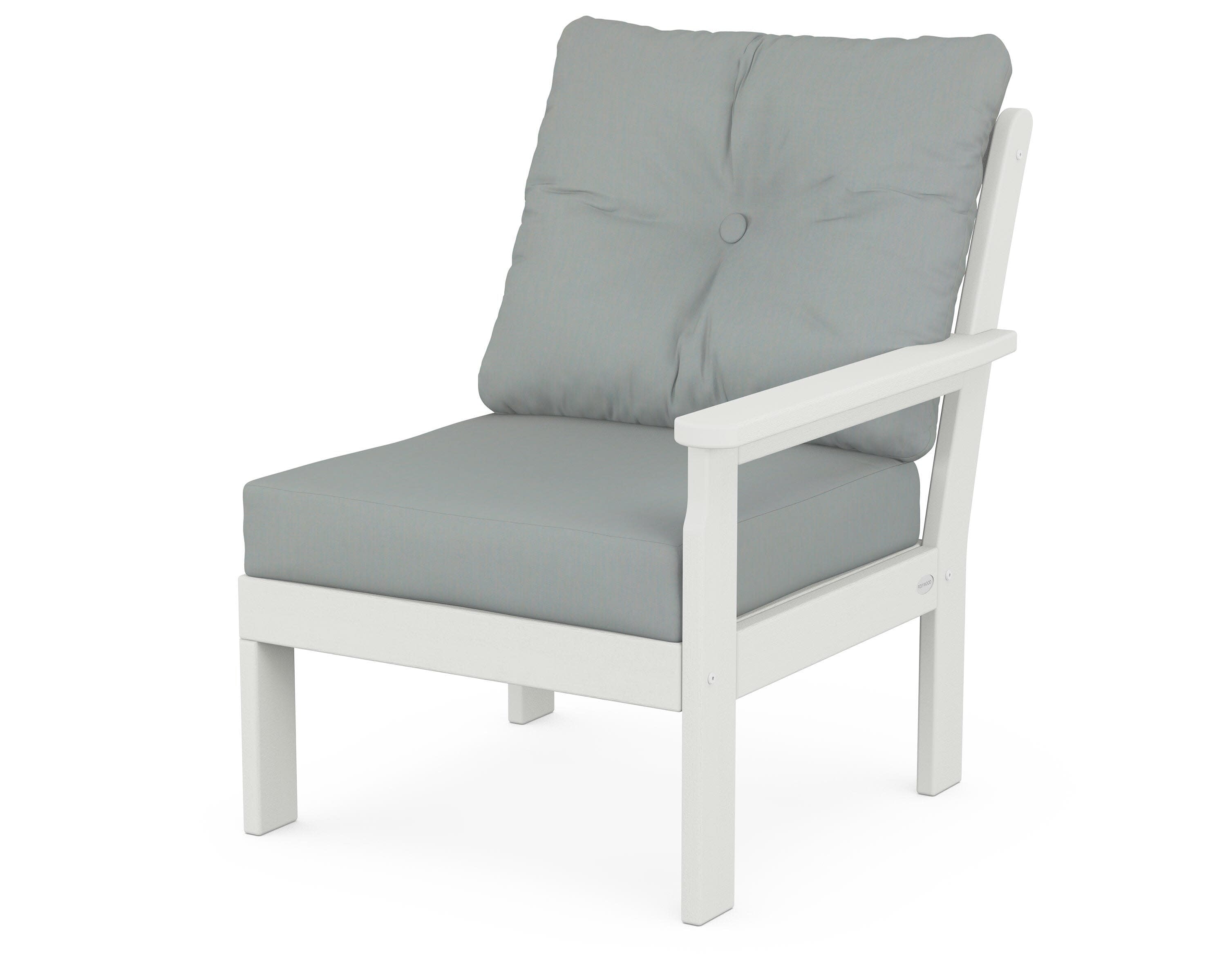 Vineyard Modular Right Arm Chair in Vintage White / Spa