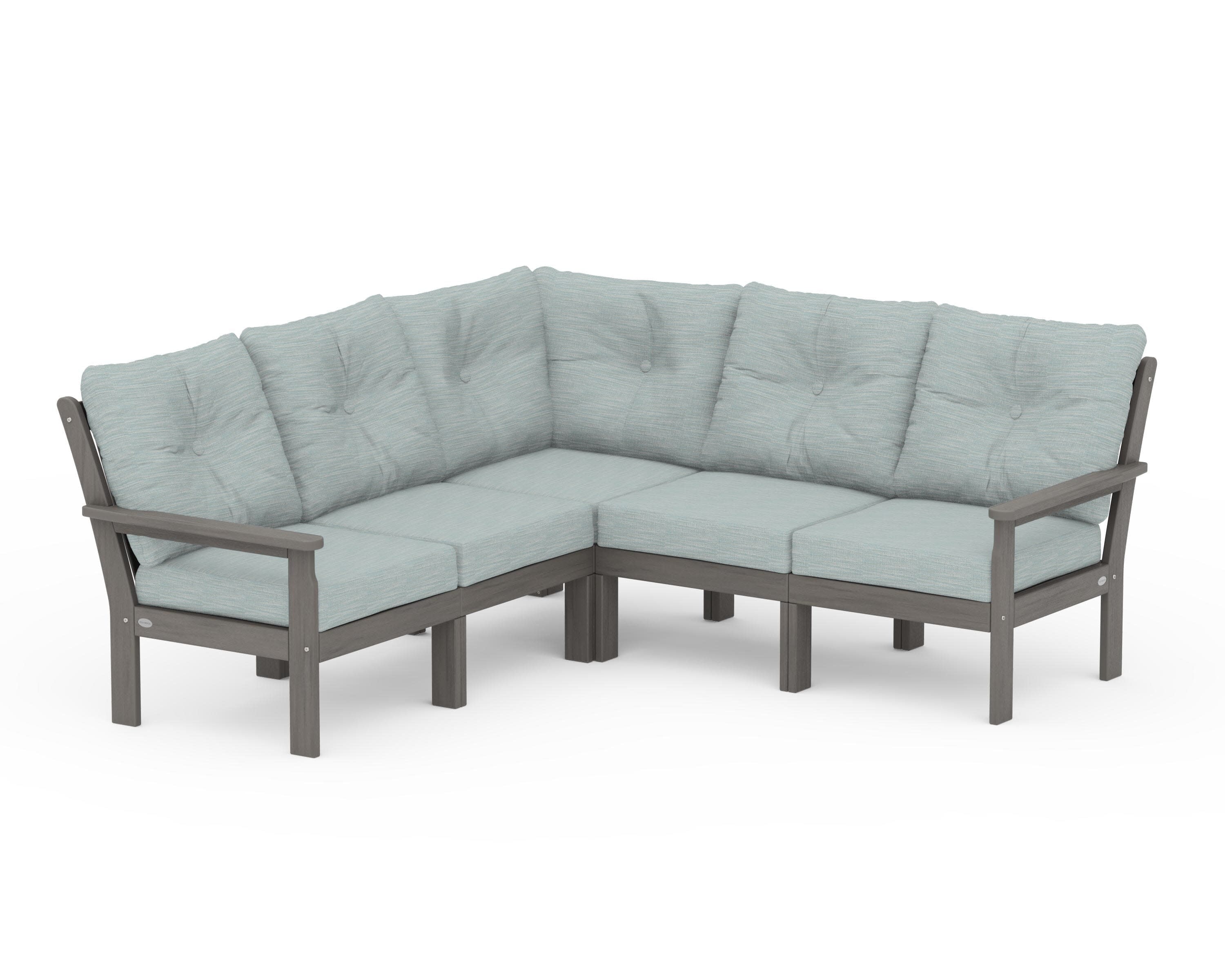 Vineyard 5-Piece Sectional in Driftwood / Soothe Mist
