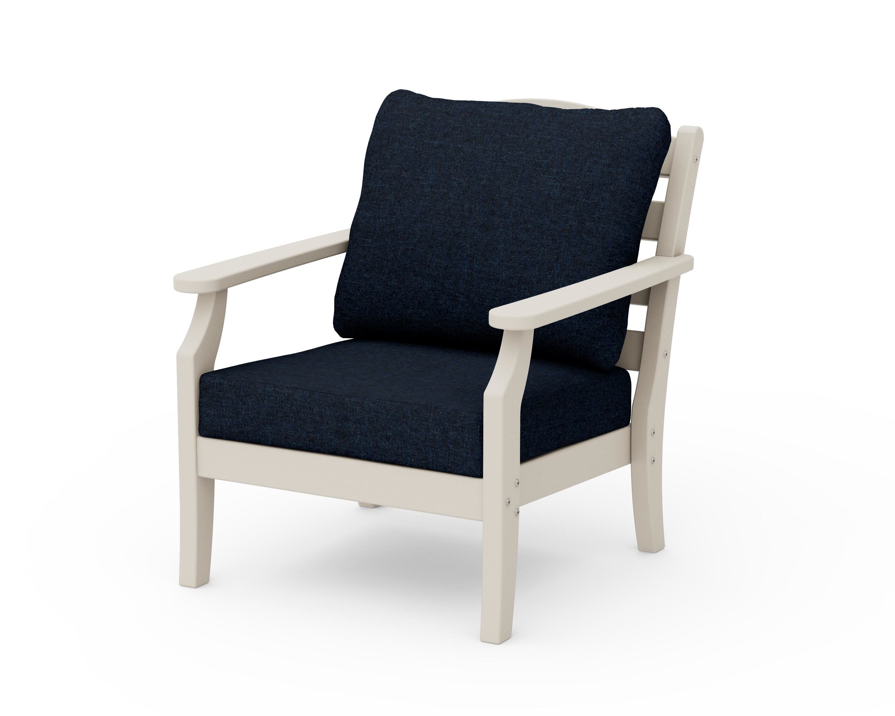 Savannah Deep Seating Chair in Sand / Marine Indigo