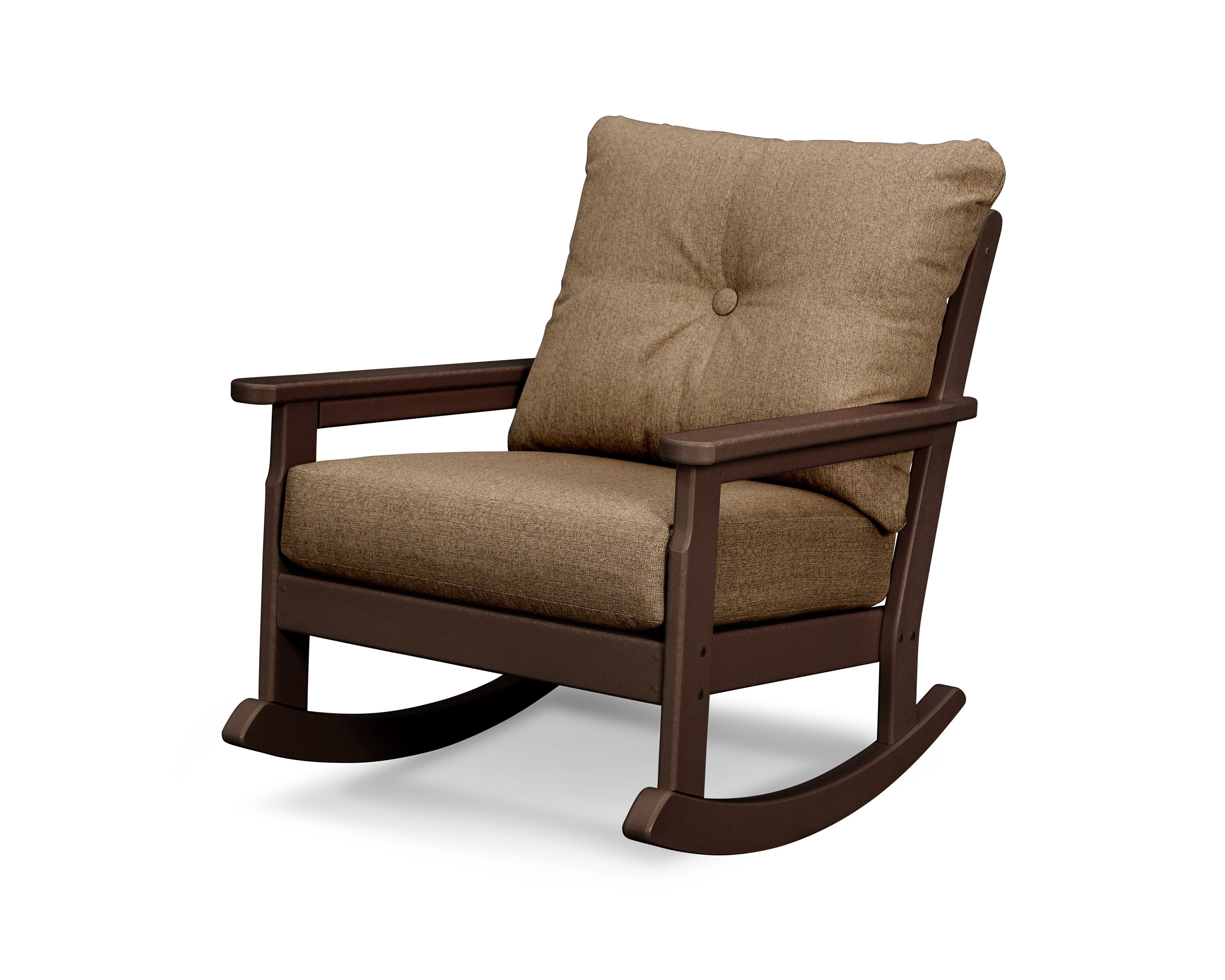 Vineyard Deep Seating Rocking Chair in Mahogany / Sesame
