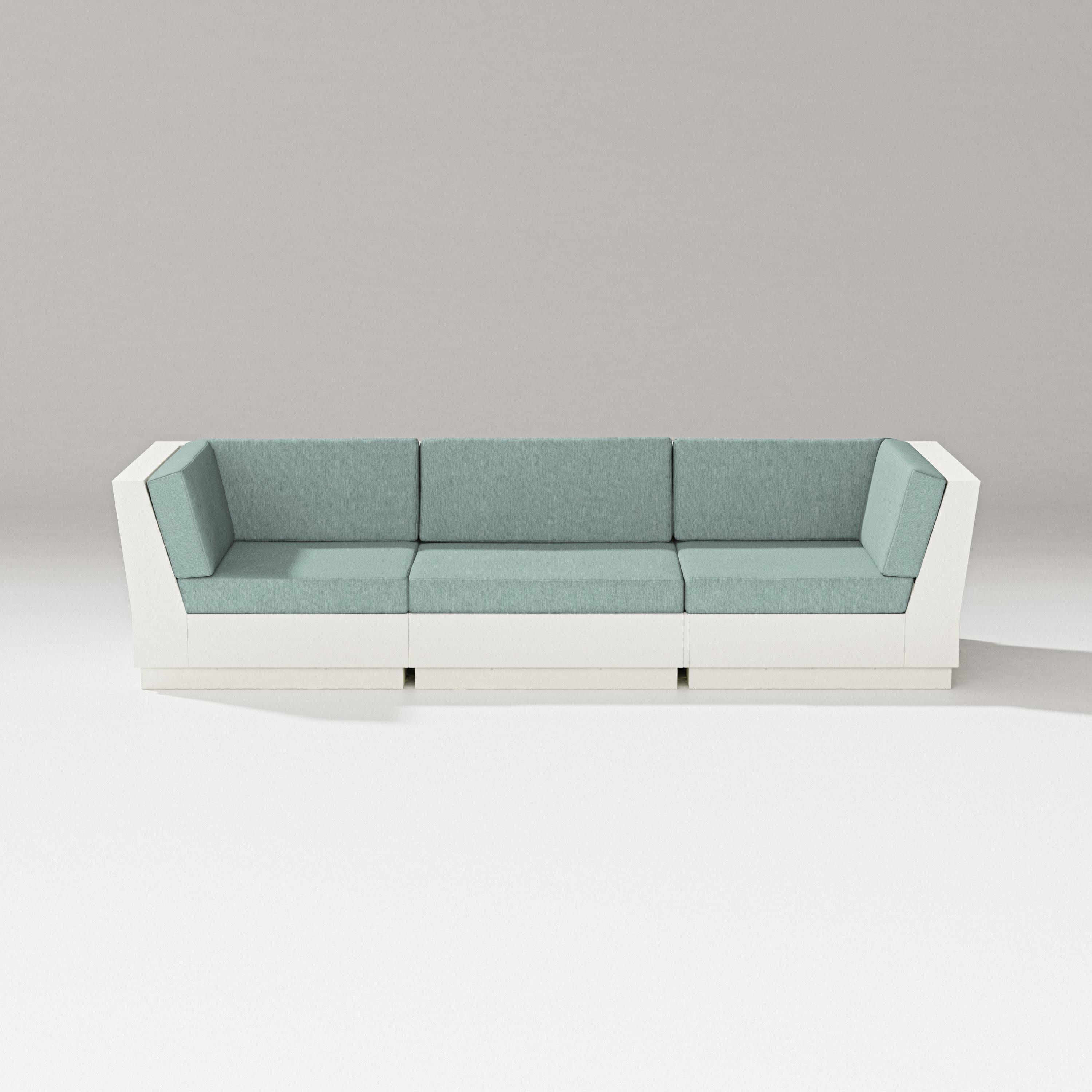 Elevate Sofa Sectional in Vintage White / Glacier Spa