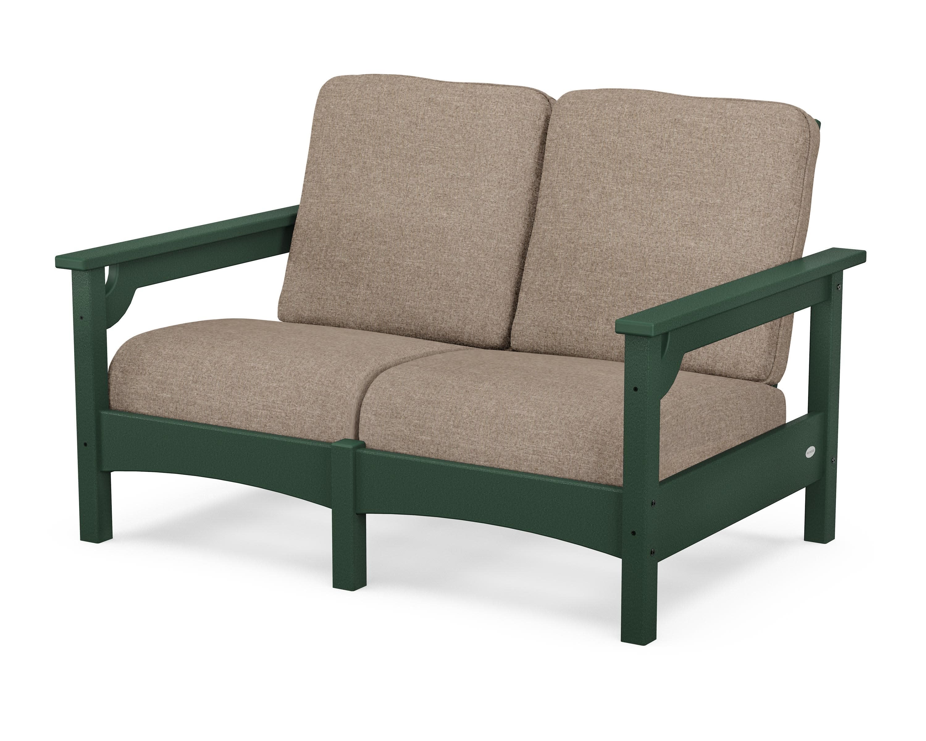 Club Loveseat in Green / Spiced Burlap