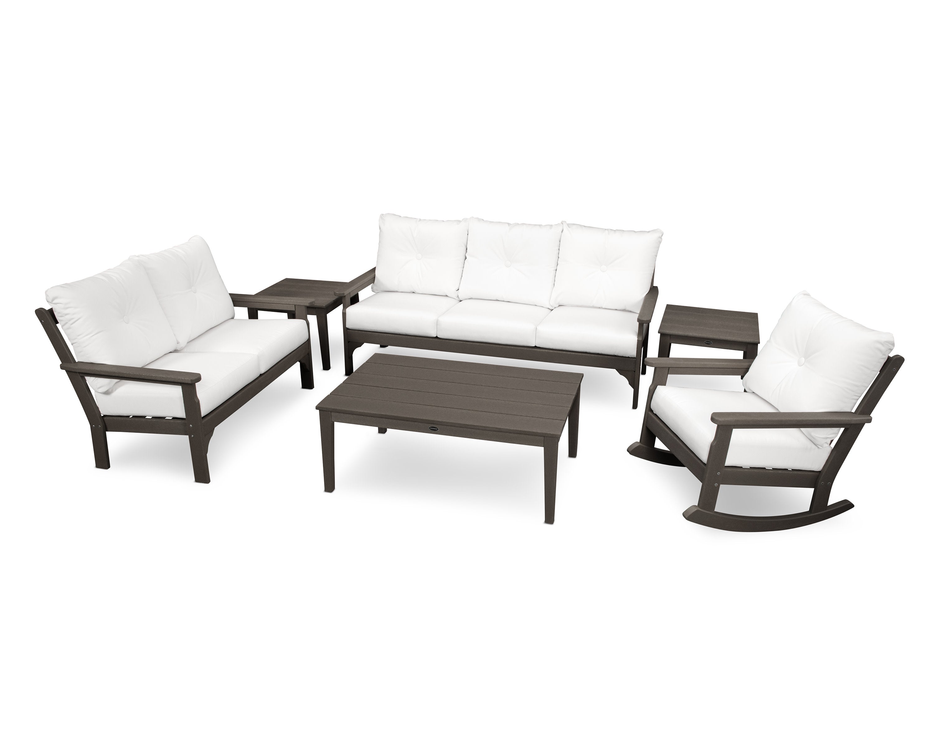 Vineyard 6-Piece Deep Seating Set in Vintage Coffee / Natural