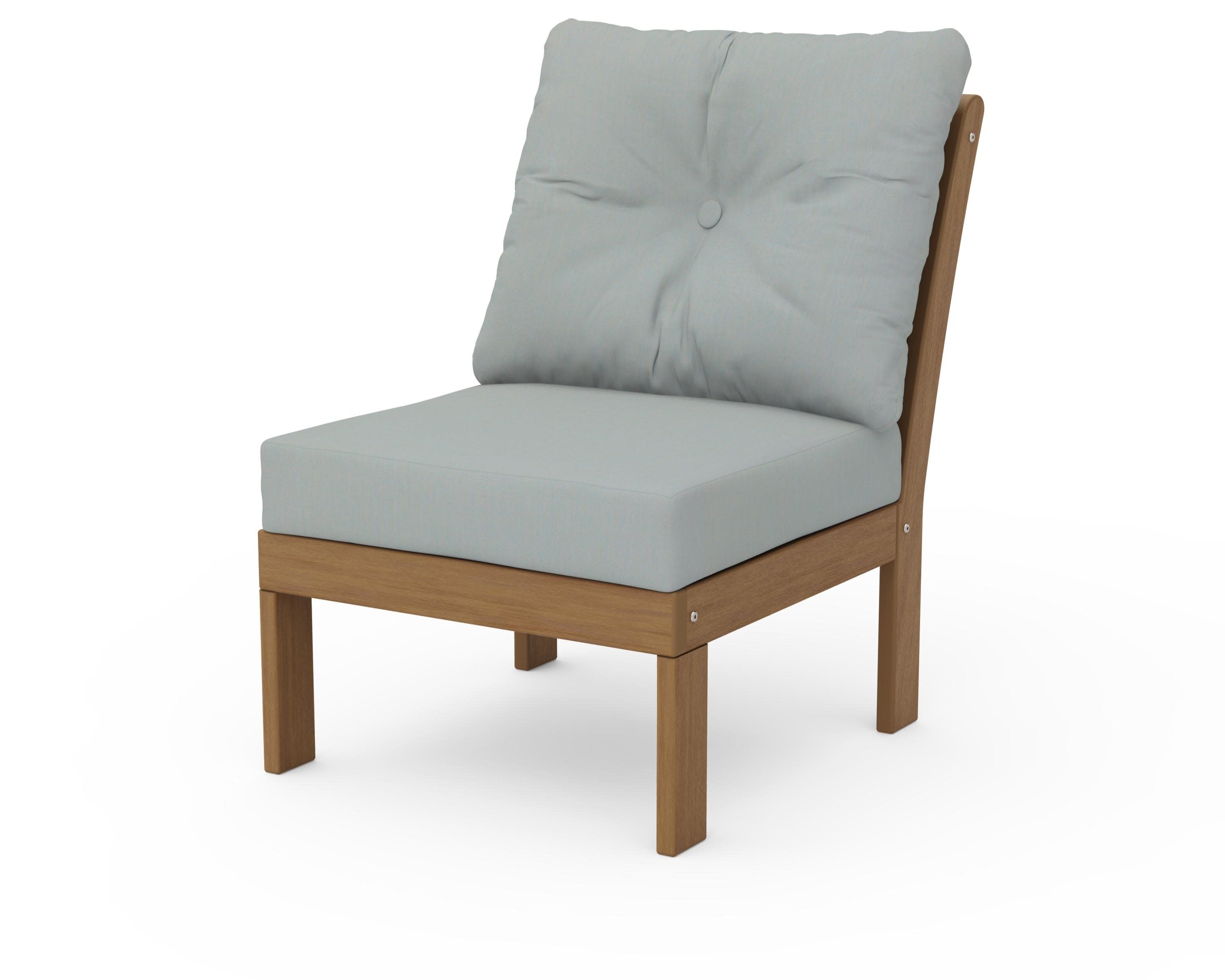Vineyard Modular Armless Chair in Natural / Spa